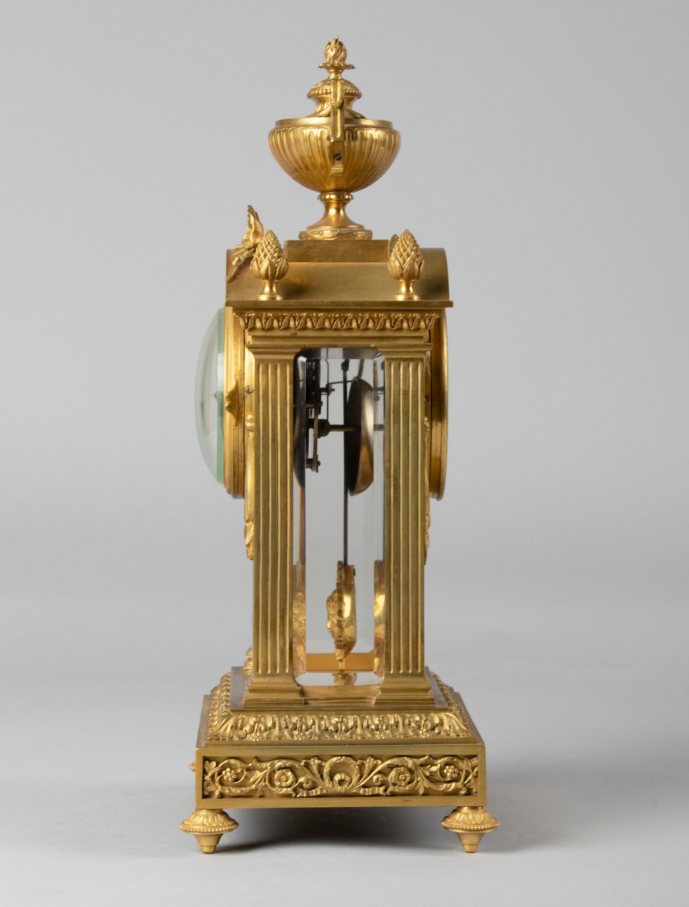 Late 19th Century 19th Century Louis XVI Style Bronze Ormolu Mantel Clock
