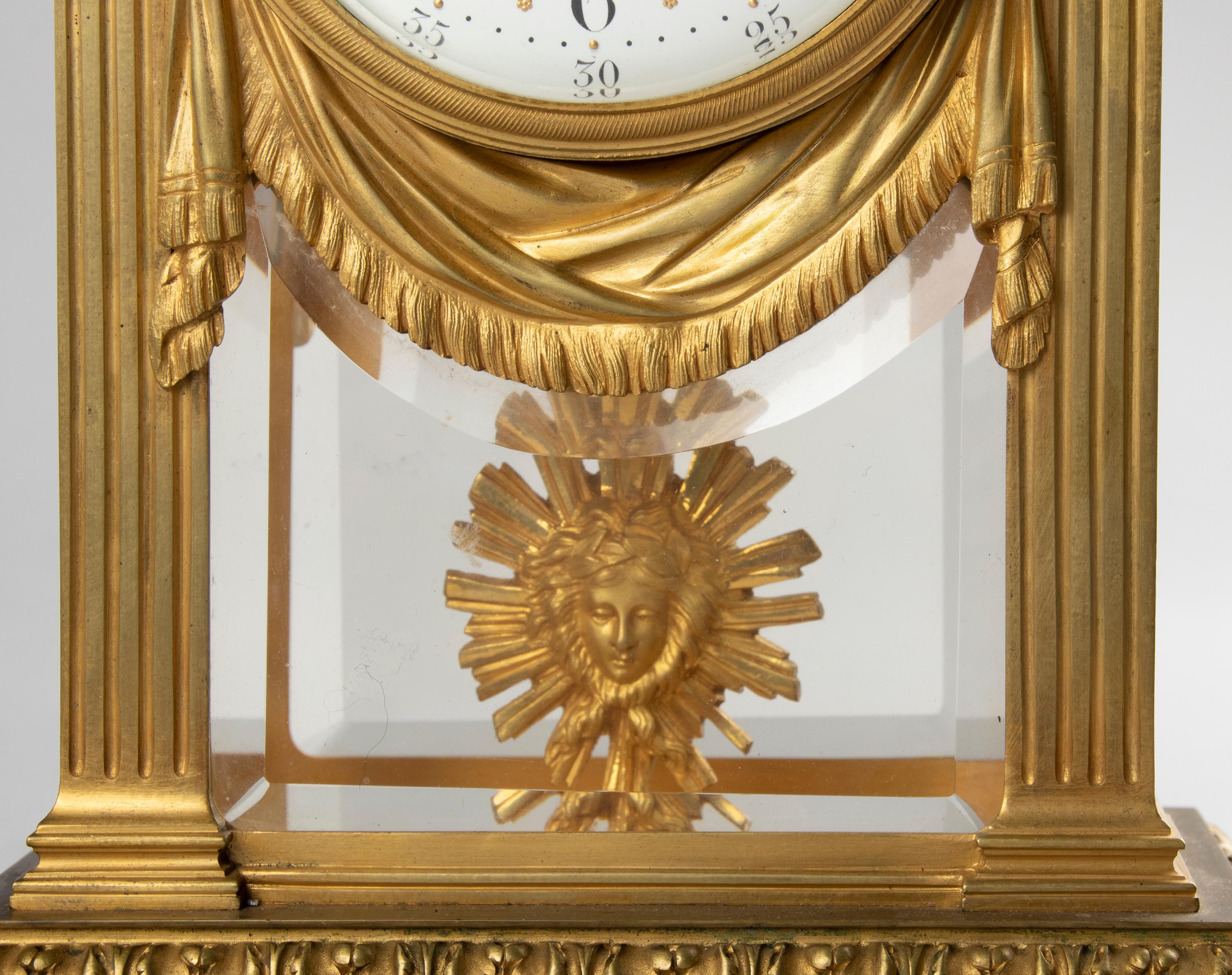 19th Century Louis XVI Style Bronze Ormolu Mantel Clock 1