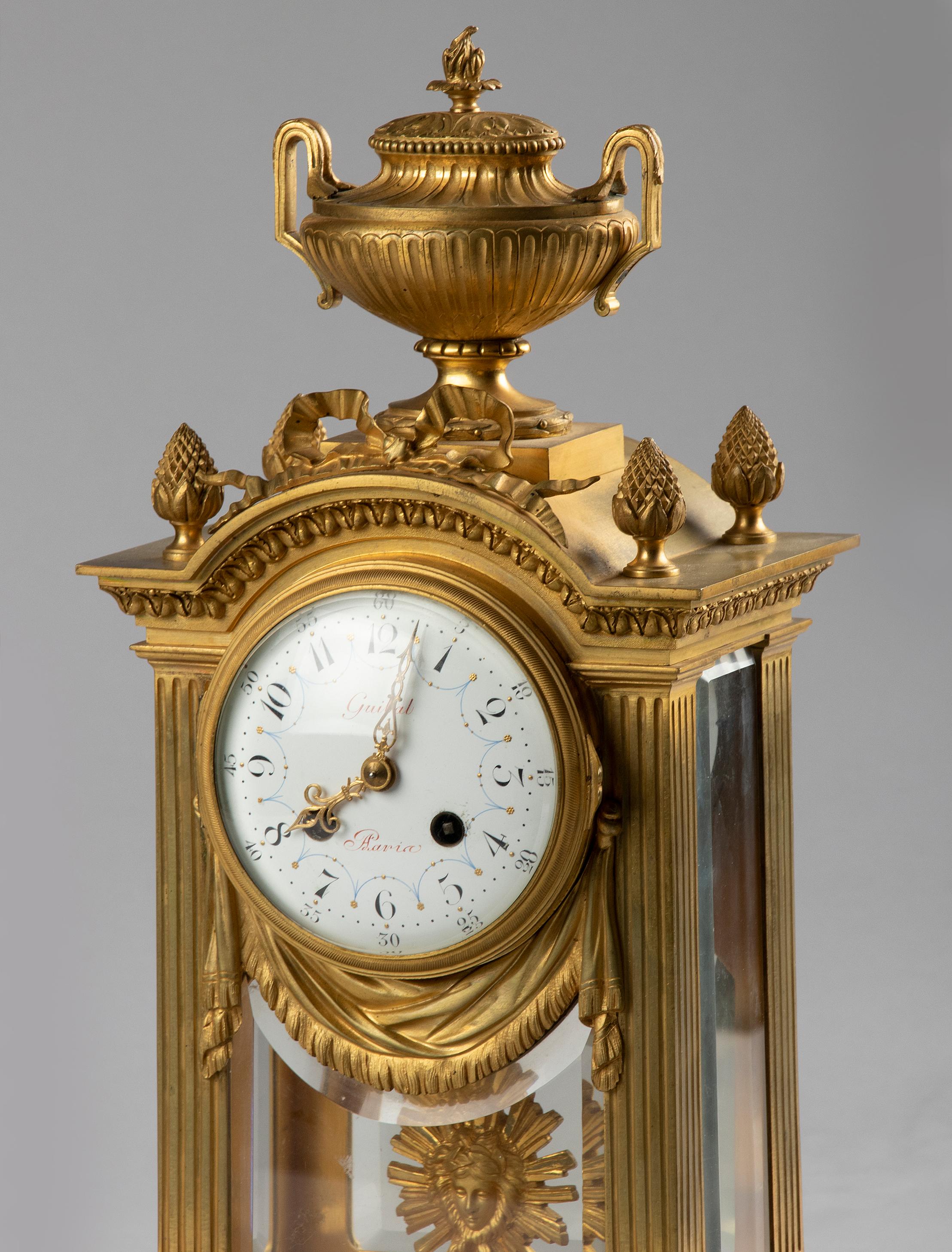 19th Century Louis XVI Style Bronze Ormolu Mantel Clock 2