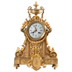18th Century Louis XVI Style Bronze Ormolu Mantel Clock