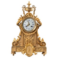 18th Century Louis XVI Style Bronze Ormolu Mantel Clock