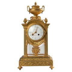 19th Century Louis XVI Style Bronze Ormolu Mantel Clock 19th Century Louis XVI Style Bronze Ormolu Mantel Clock