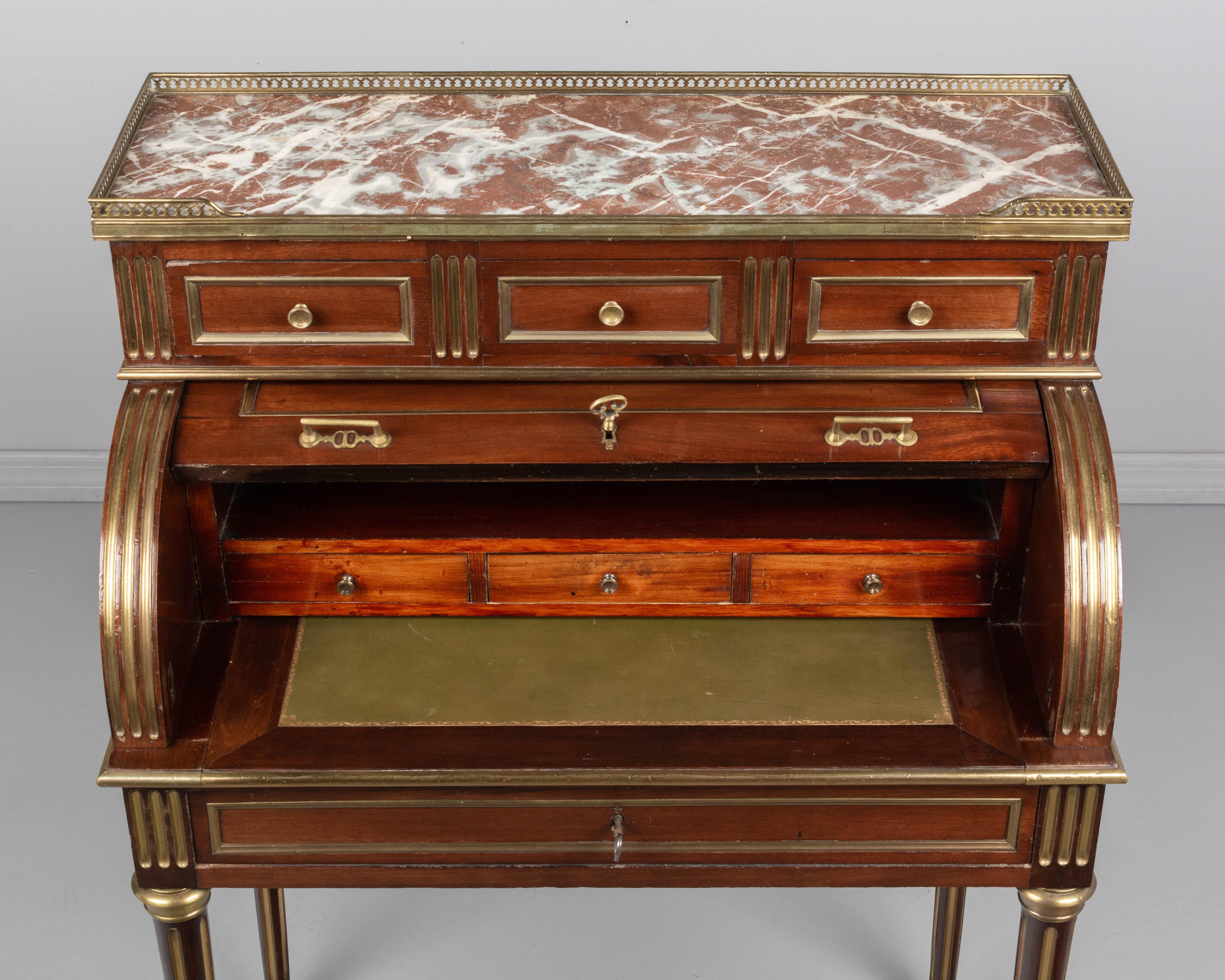 19th Century Louis XVI Style Bureau à Cylindre or Roll Top Desk 3