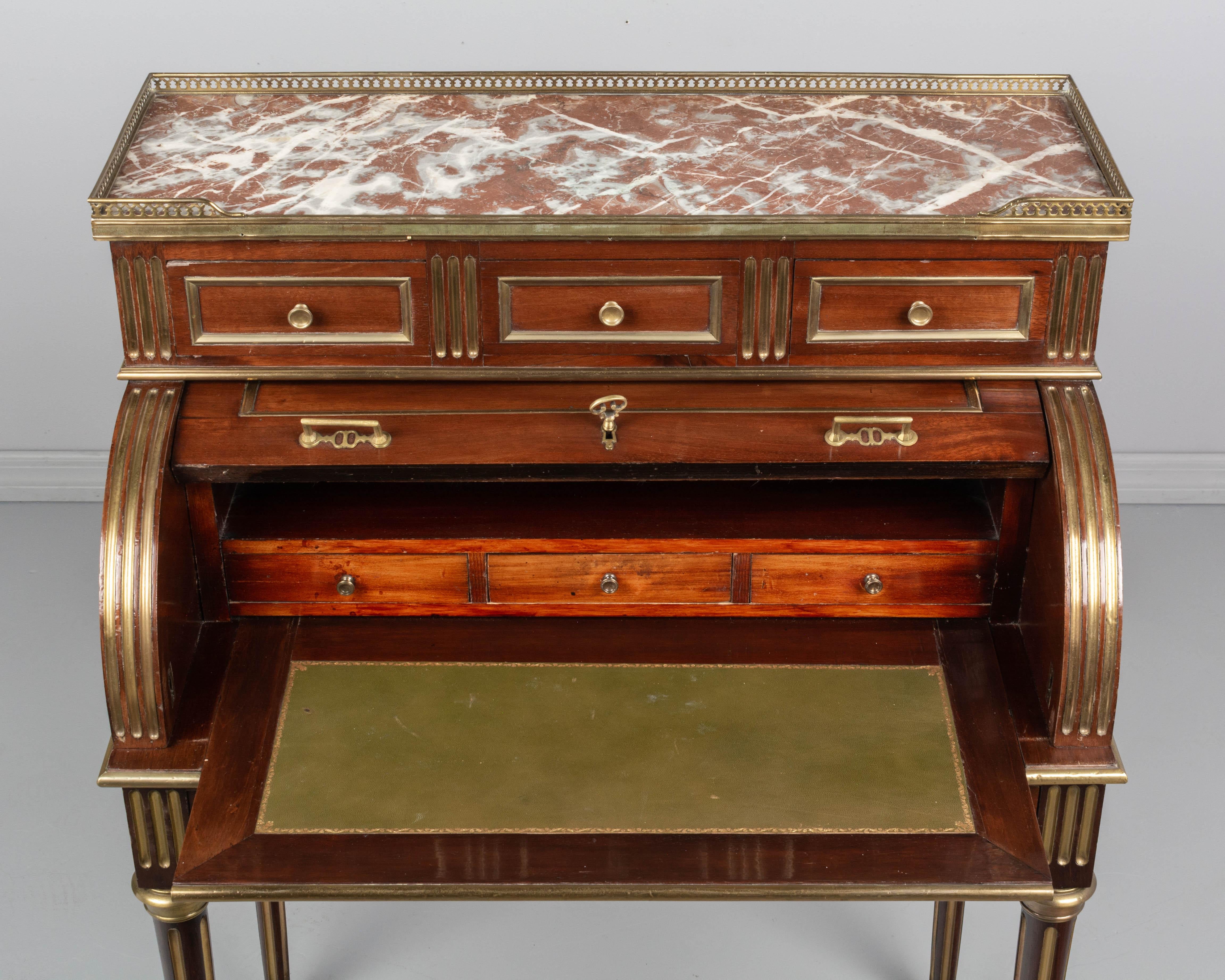 19th Century Louis XVI Style Bureau à Cylindre or Roll Top Desk 4