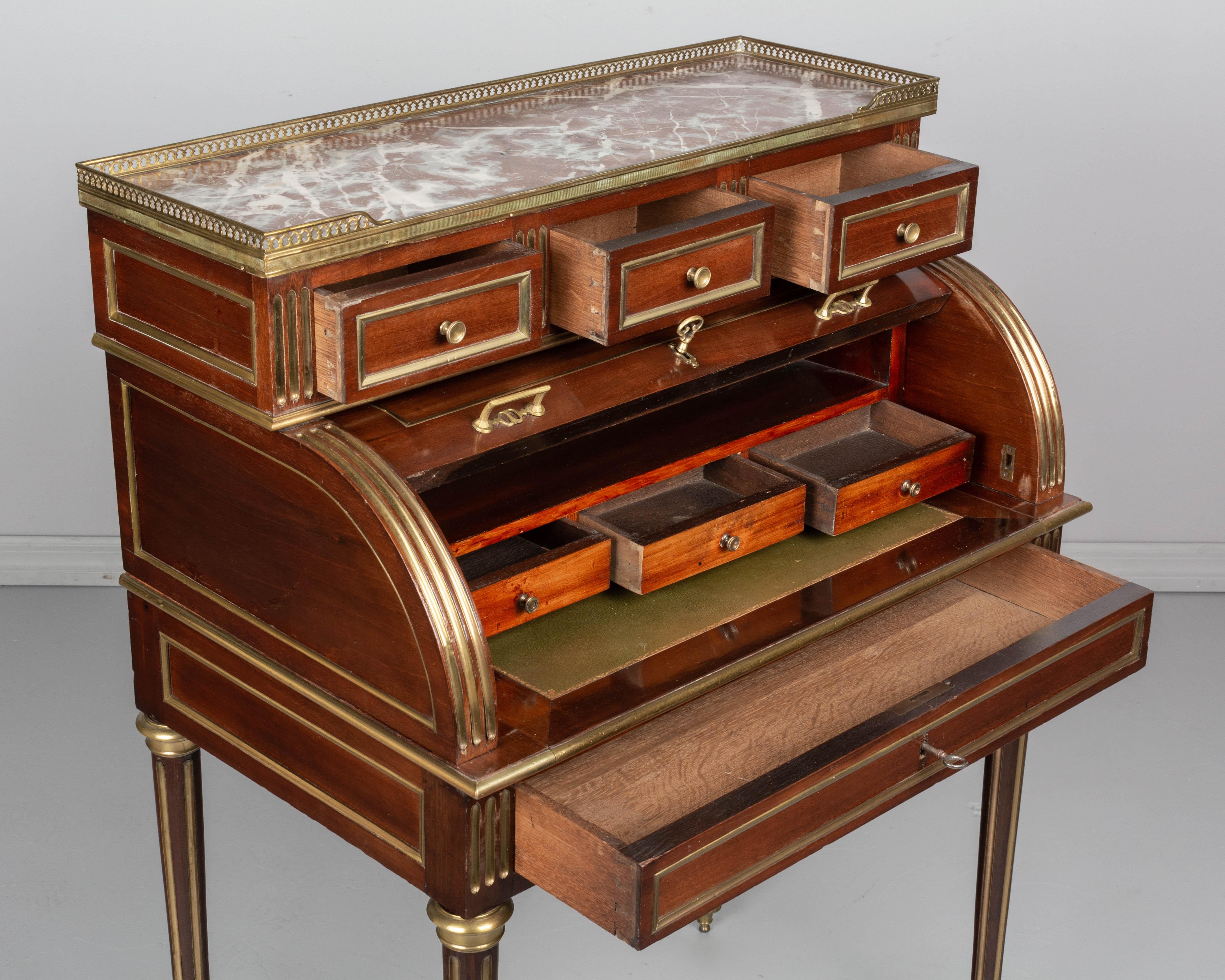 19th Century Louis XVI Style Bureau à Cylindre or Roll Top Desk 5