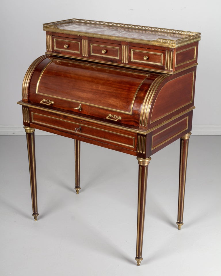 19th Century Louis XVI Style Bureau à Cylindre or Roll Top Desk at 1stDibs