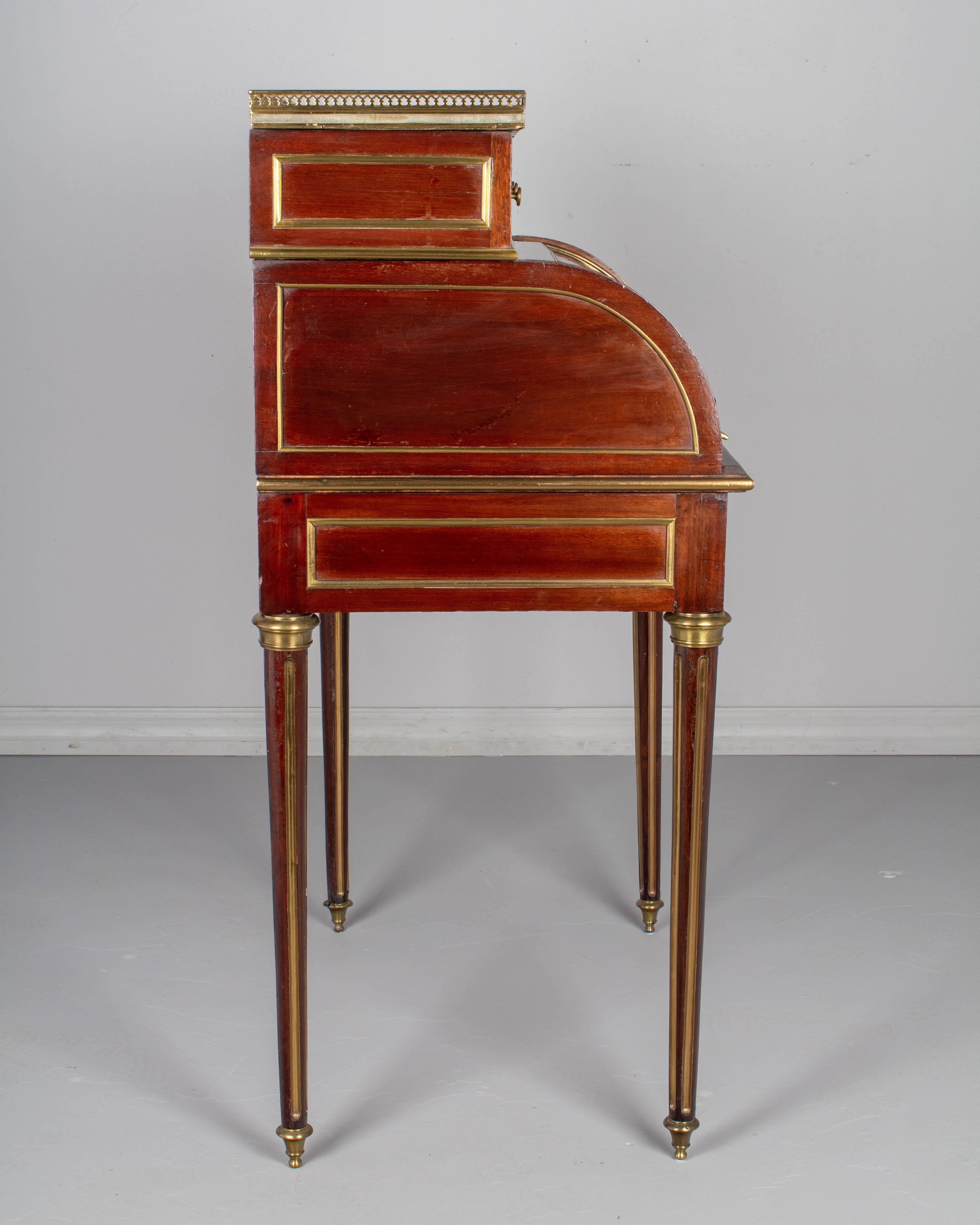 19th Century Louis XVI Style Bureau à Cylindre or Roll Top Desk 1
