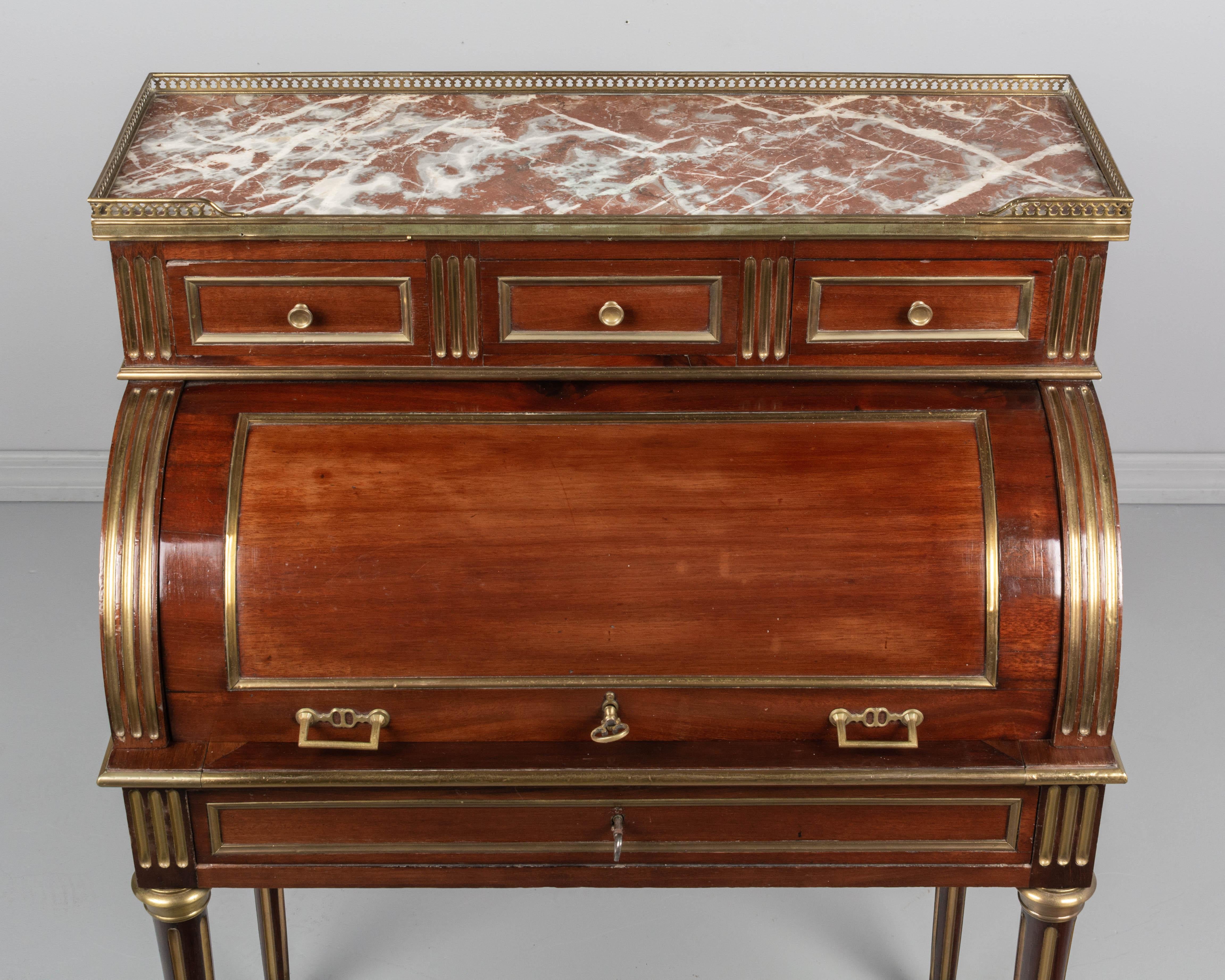19th Century Louis XVI Style Bureau à Cylindre or Roll Top Desk 2