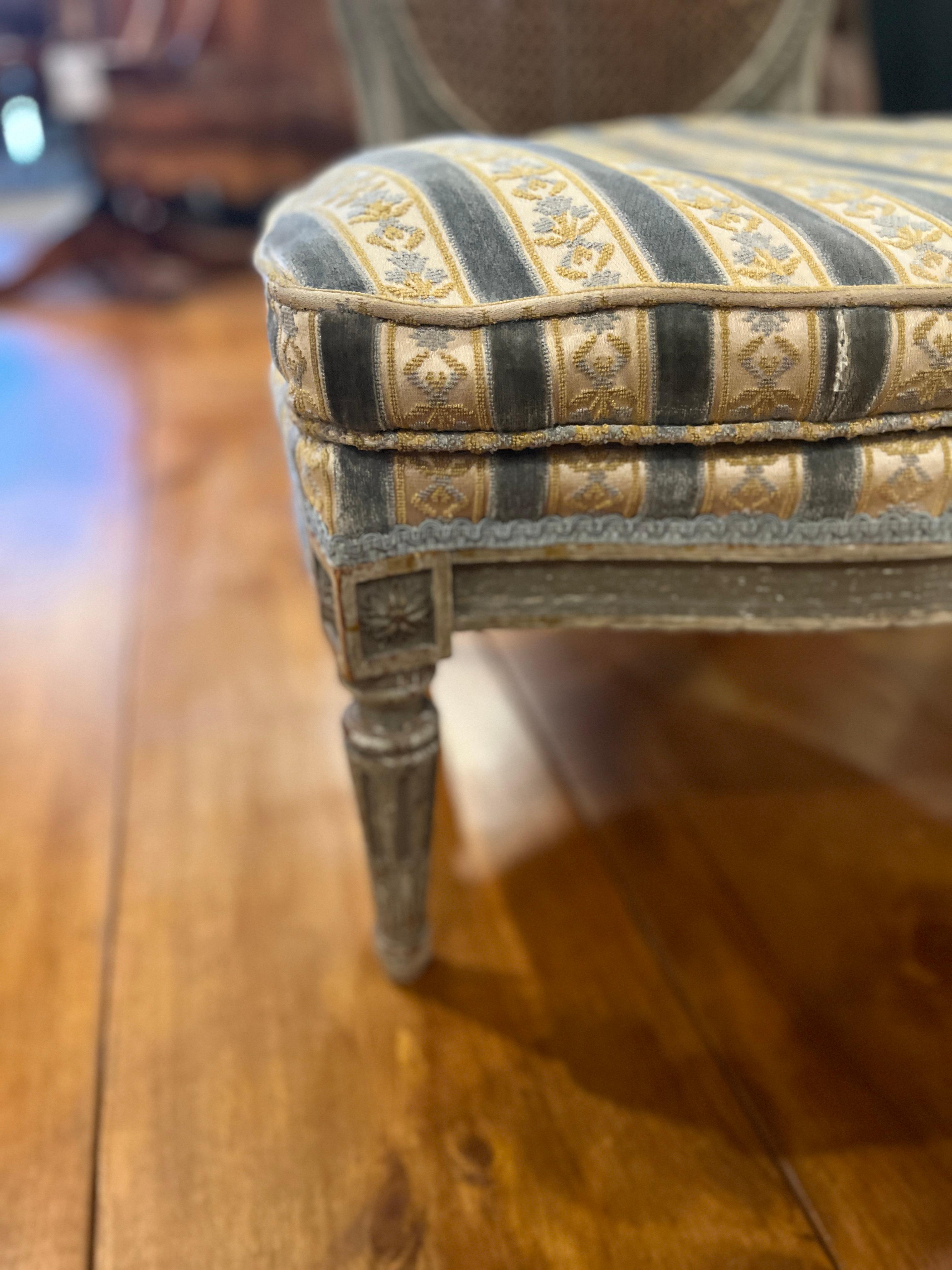 Hardwood 19th Century Louis XVI style Cane Back Fireside Chair For Sale