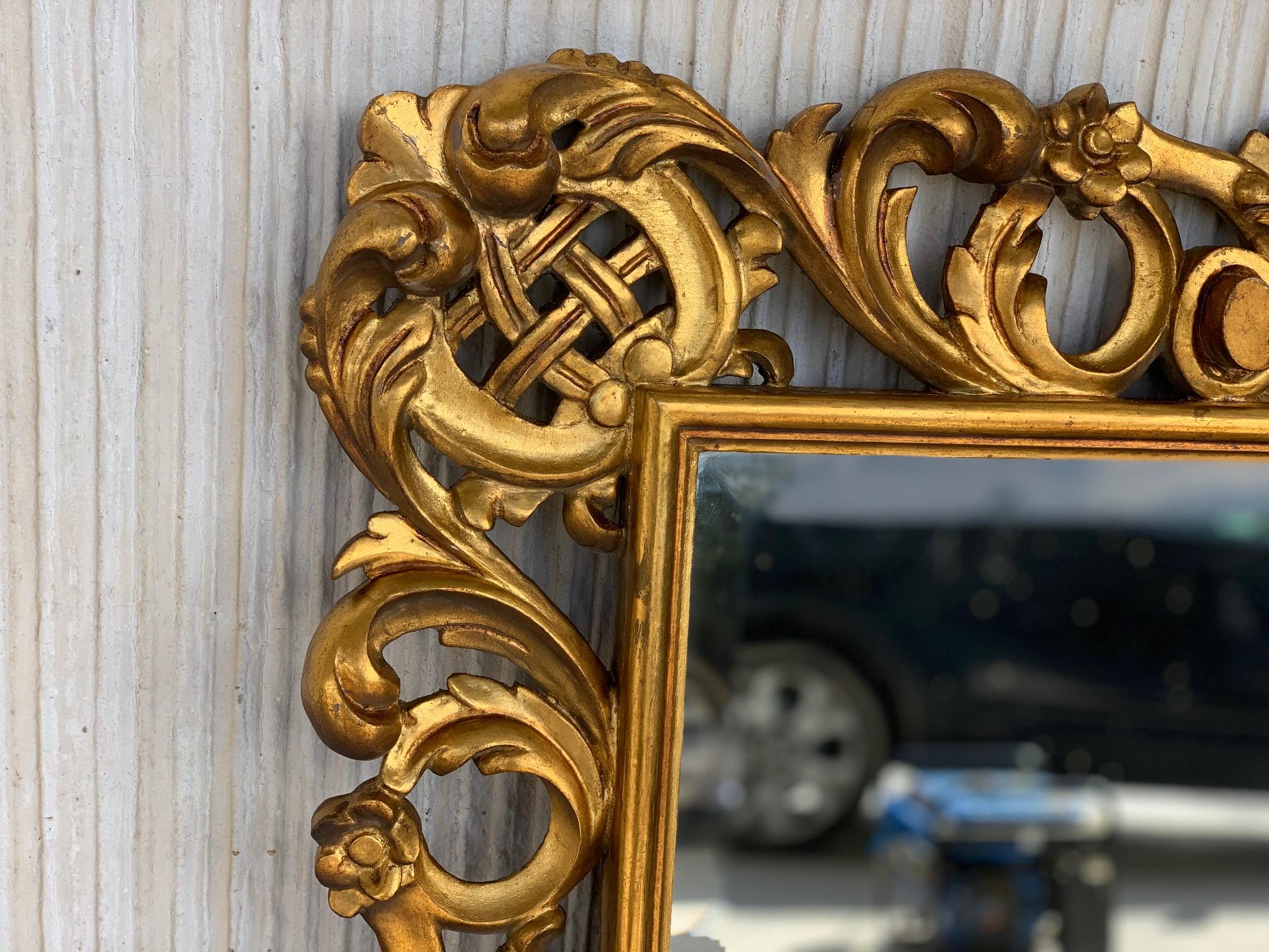 French 19th Century Louis XVI Style Carved Giltwood Rectangular Mirror