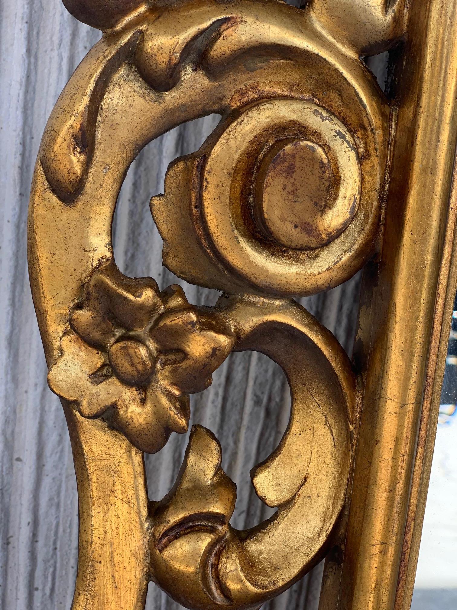 19th Century Louis XVI Style Carved Giltwood Rectangular Mirror 2