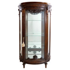 19th Century Louis XVI Style China Cabinet / Vitrine with Marble Top