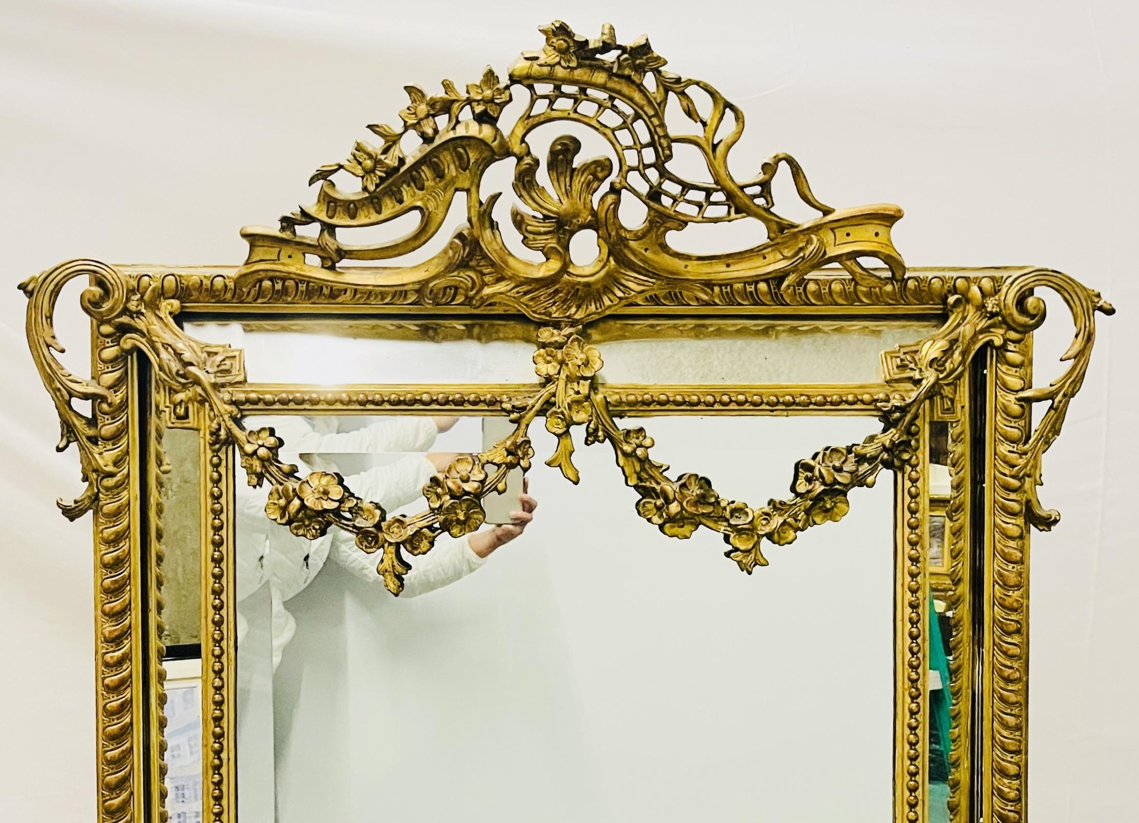 19th Century Louis XVI Style, Console, Wall Mirror, Gilt Wood In Good Condition For Sale In Stamford, CT