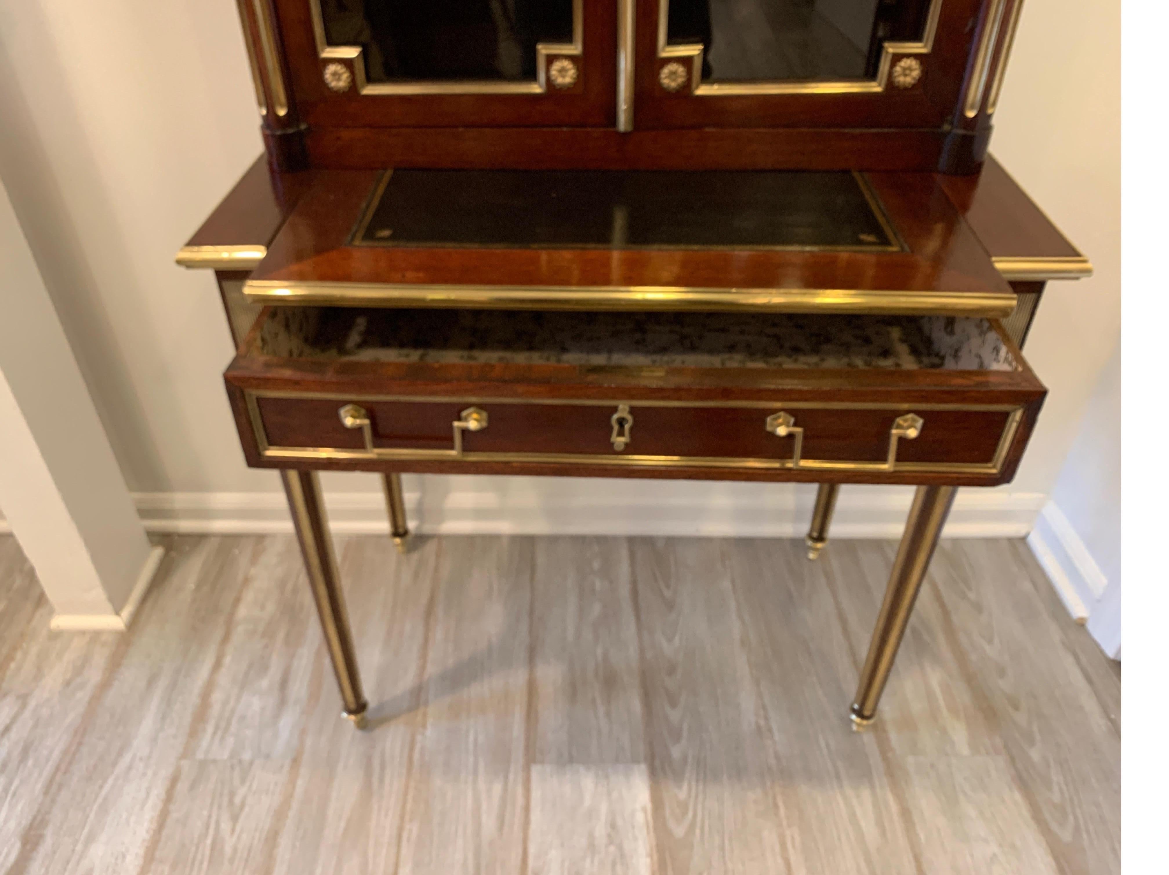 19th Century Louis XVI Style Diminutive Two Part Bookcase on Desk/Secretary 1