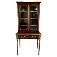 19th Century Louis XVI Style Diminutive Two Part Bookcase on Desk/Secretary