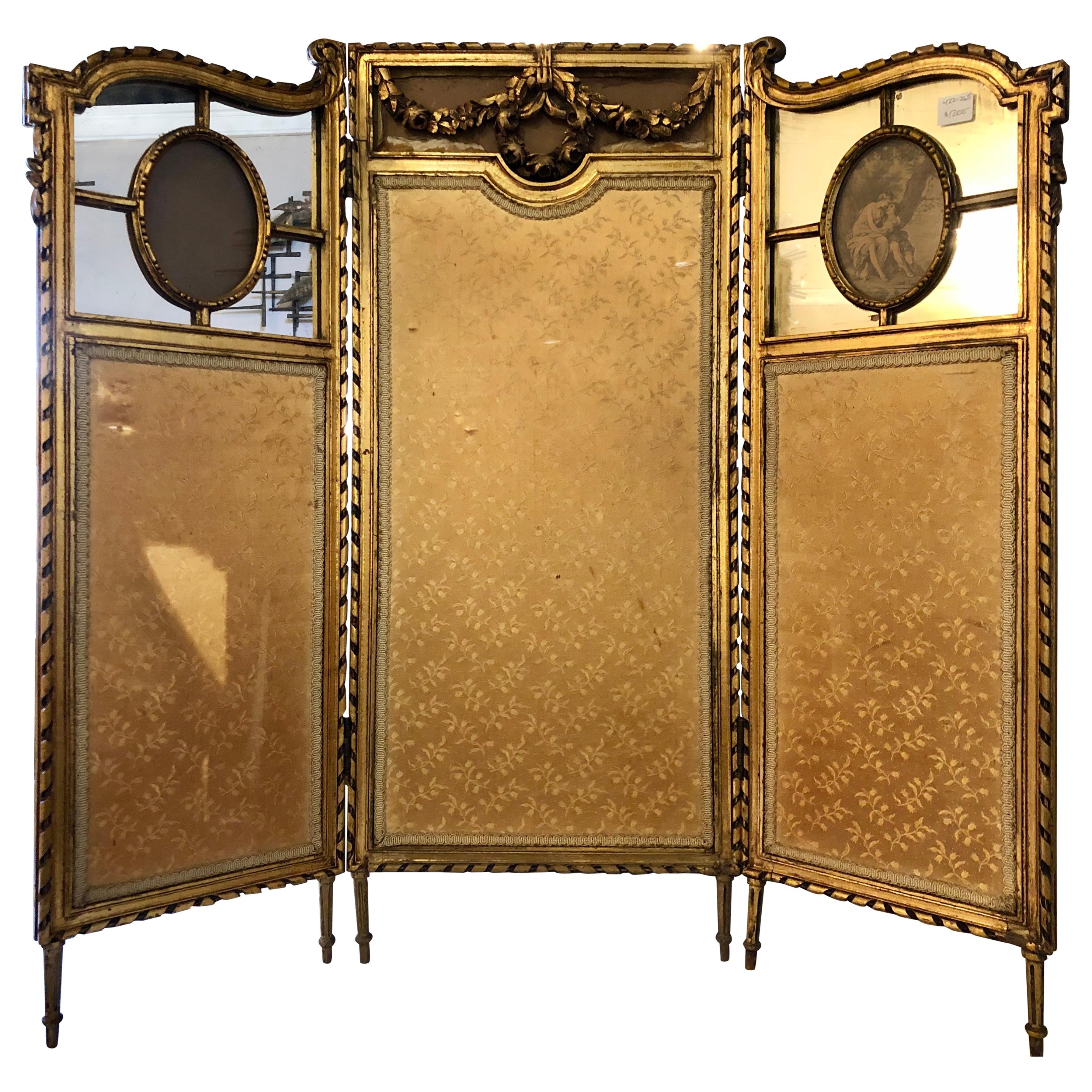 19th Century Louis XVI Style Fire / Dressing Screen or Room Divider