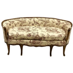 19. Jahrhundert Louis XVI Stil Französisch Chinoiserie geschnitzt Nussbaum Canape / Settee