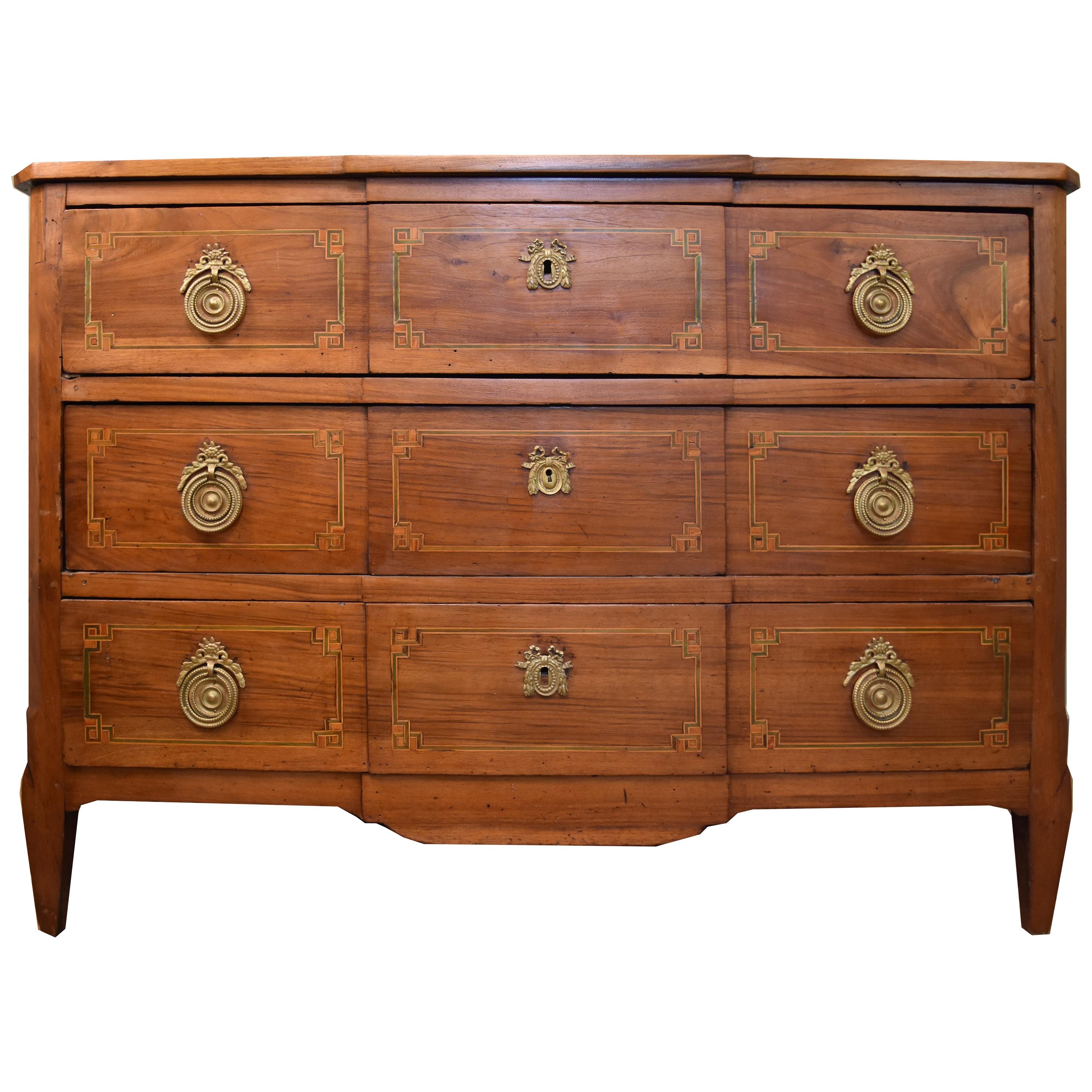 19th Century Louis XVI Style French Commode with Inlay