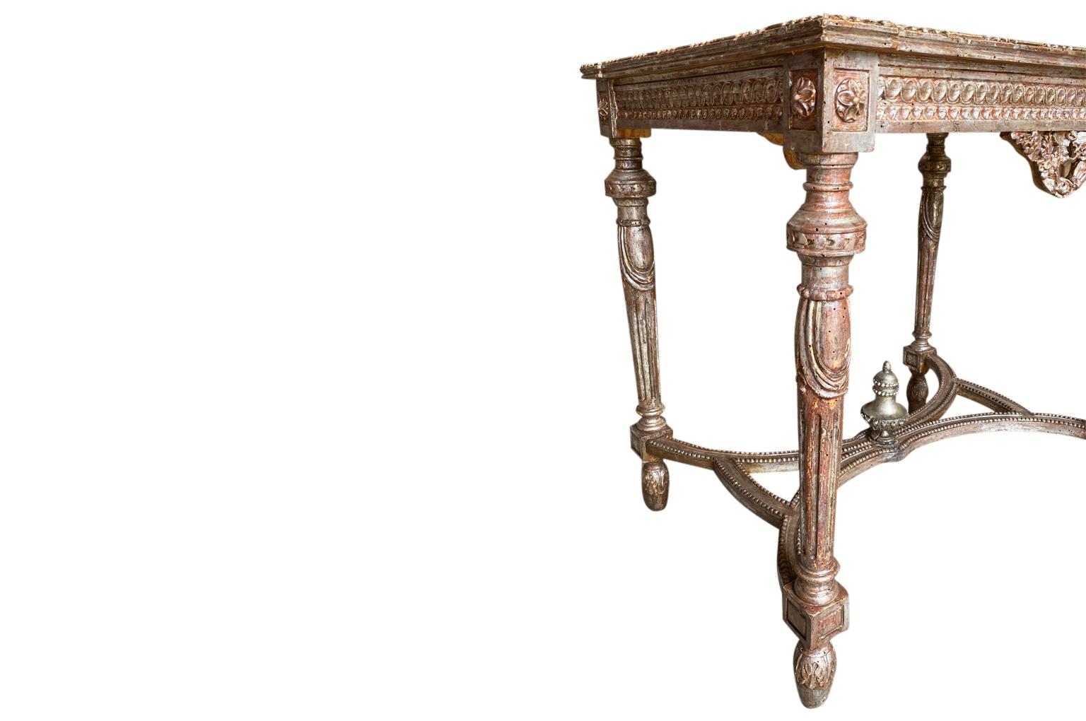 19th Century Louis XVI Style French Console, Side Table For Sale 2