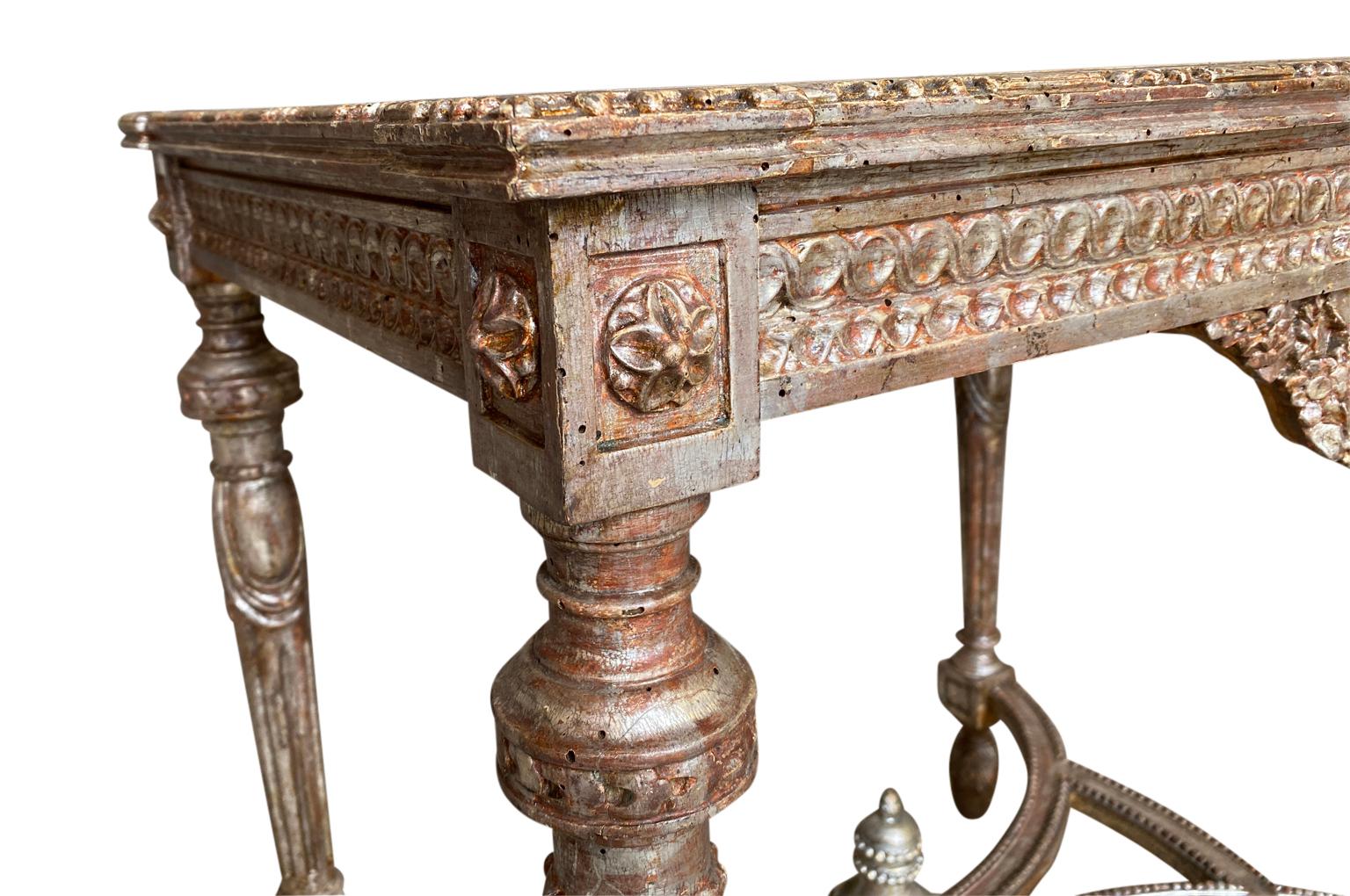 19th Century Louis XVI Style French Console, Side Table For Sale 3