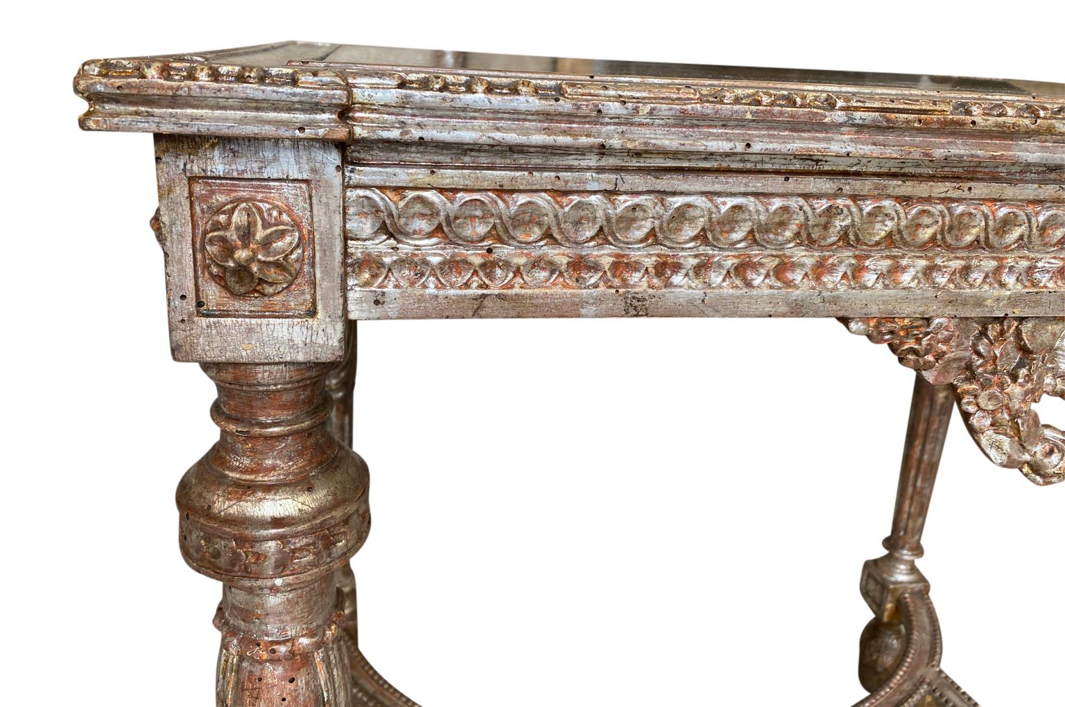 19th Century Louis XVI Style French Console, Side Table For Sale 4