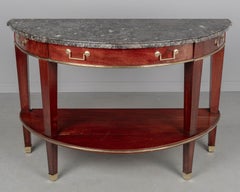 19th Century Louis XVI Style French Demilune Console Table