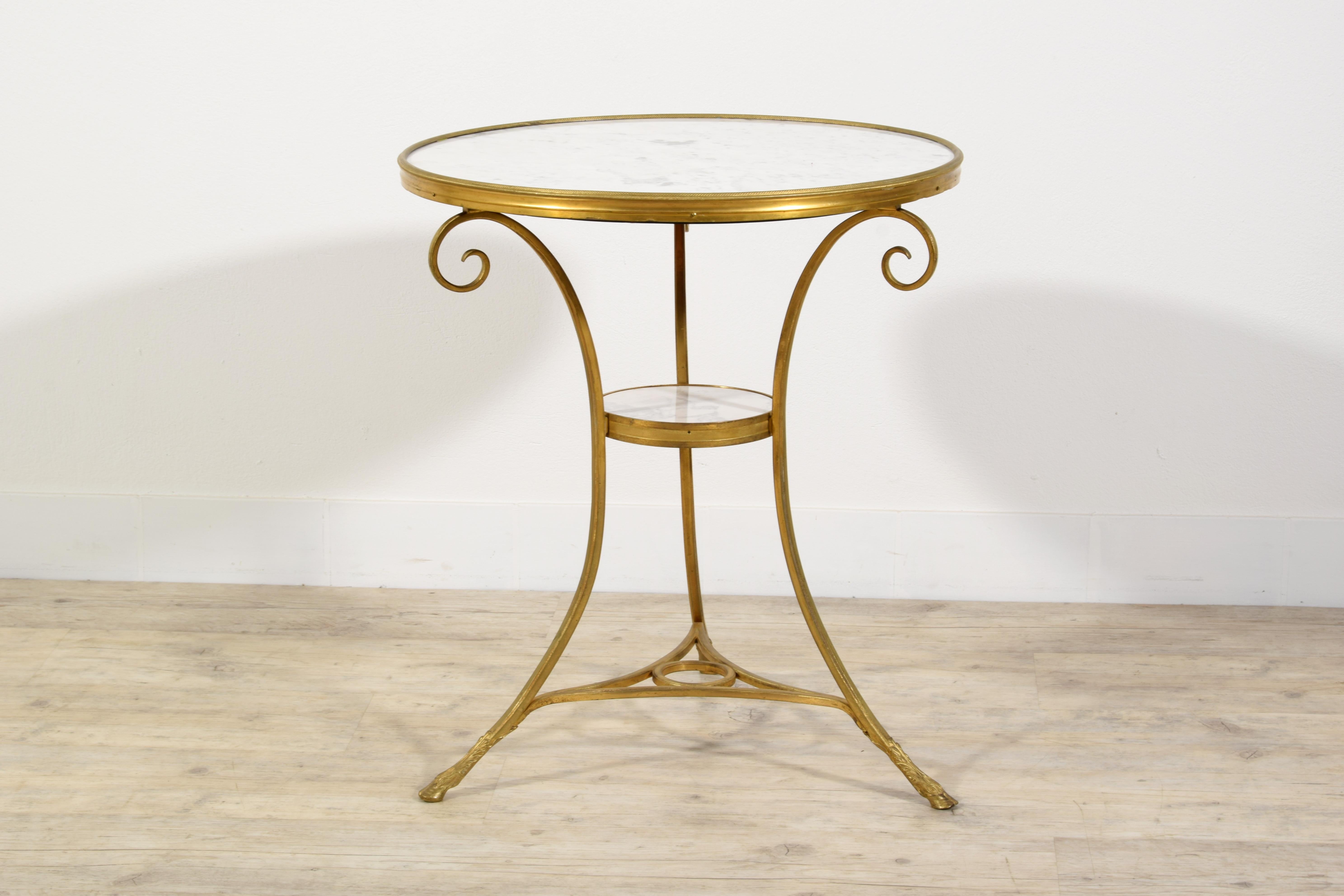 19th Century, Louis XVI Style French Gilt Bronze Tripod Coffee Table or Guéridon For Sale 11