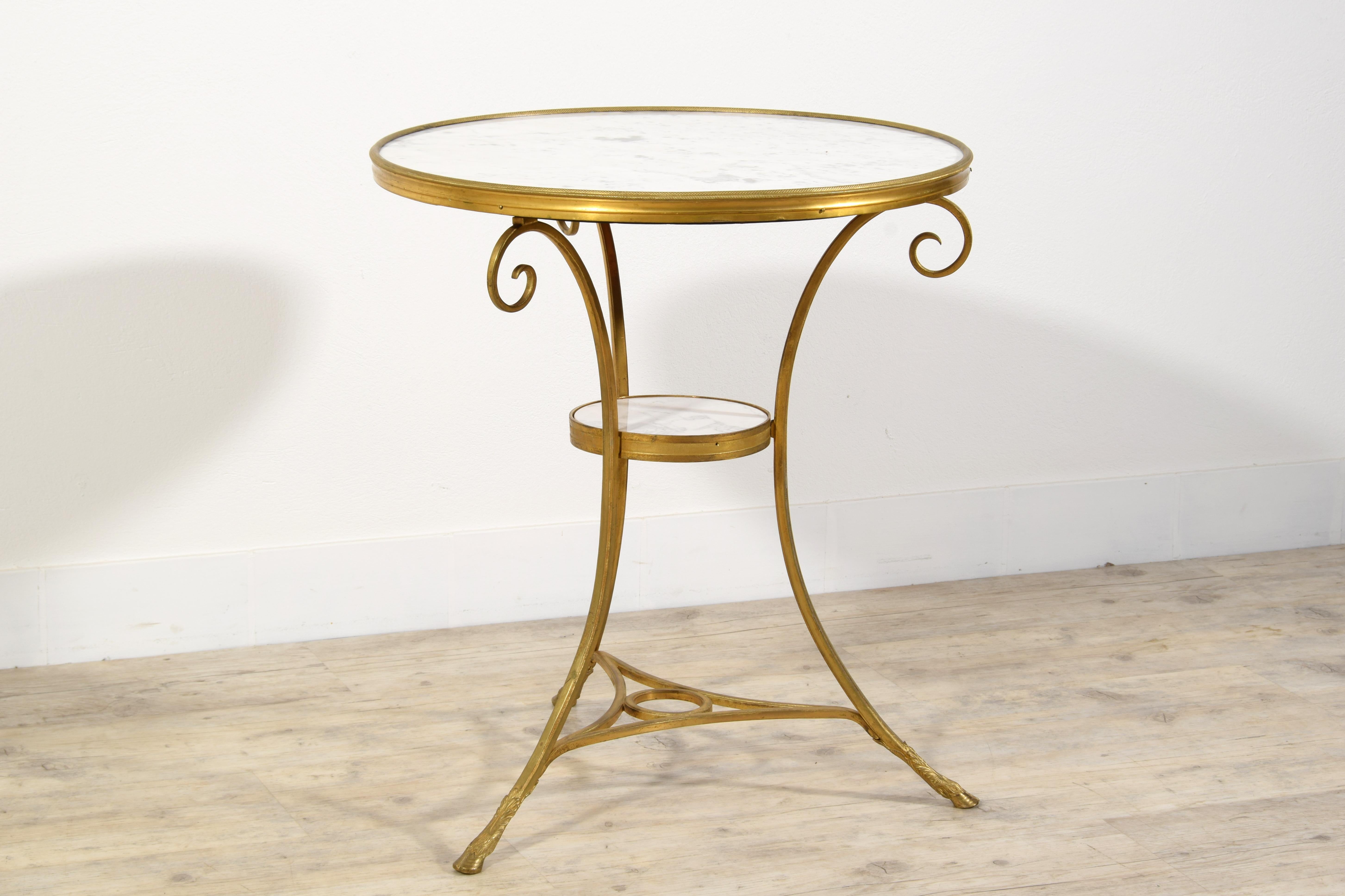 19th Century, Louis XVI Style French Gilt Bronze Tripod Coffee Table or Guéridon For Sale 12