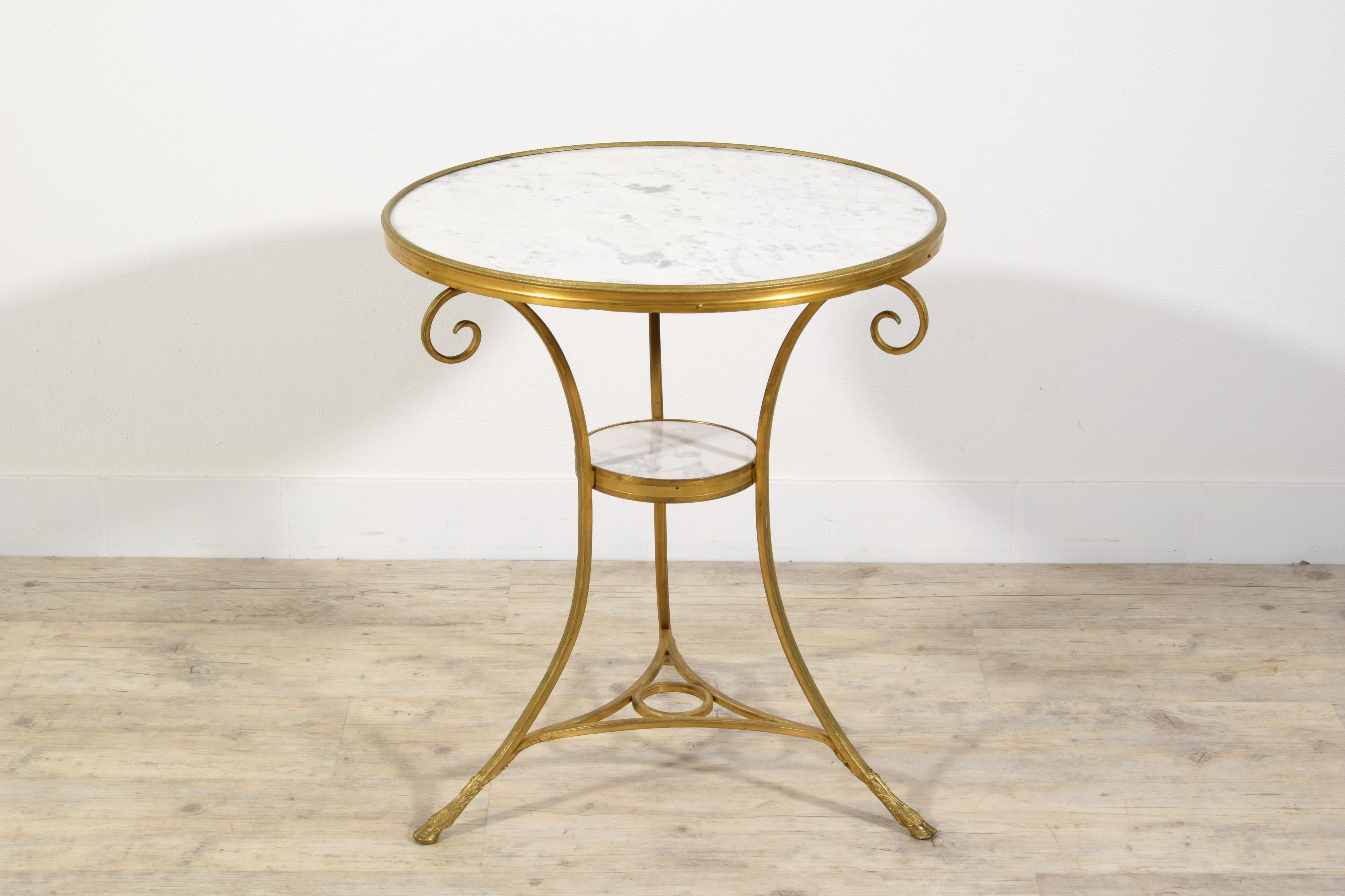 19th Century, Louis XVI Style French Gilt Bronze Tripod Coffee Table or Guéridon For Sale 14