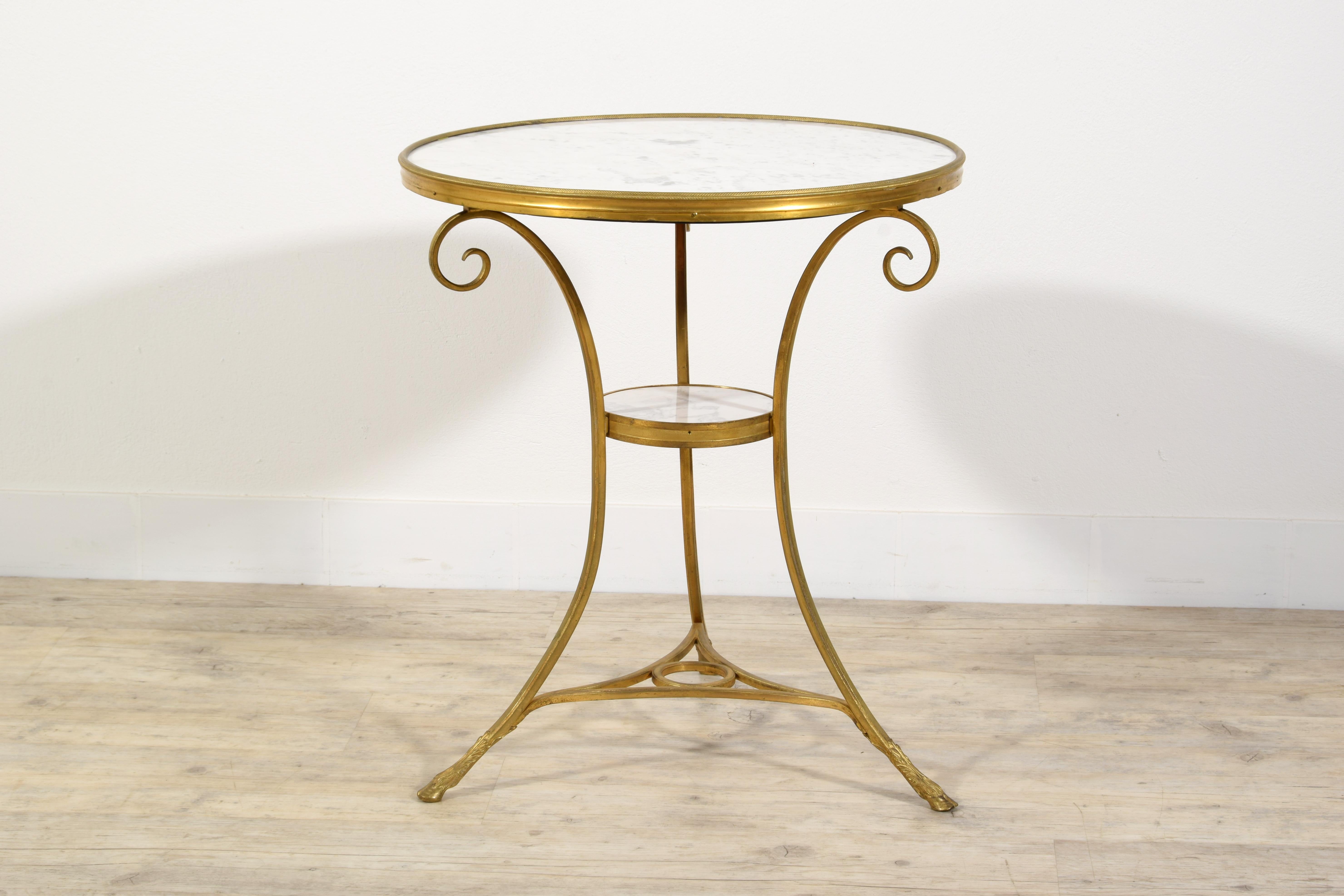 19th Century, Louis XVI Style French Gilt Bronze Tripod Coffee Table or Guéridon For Sale 3