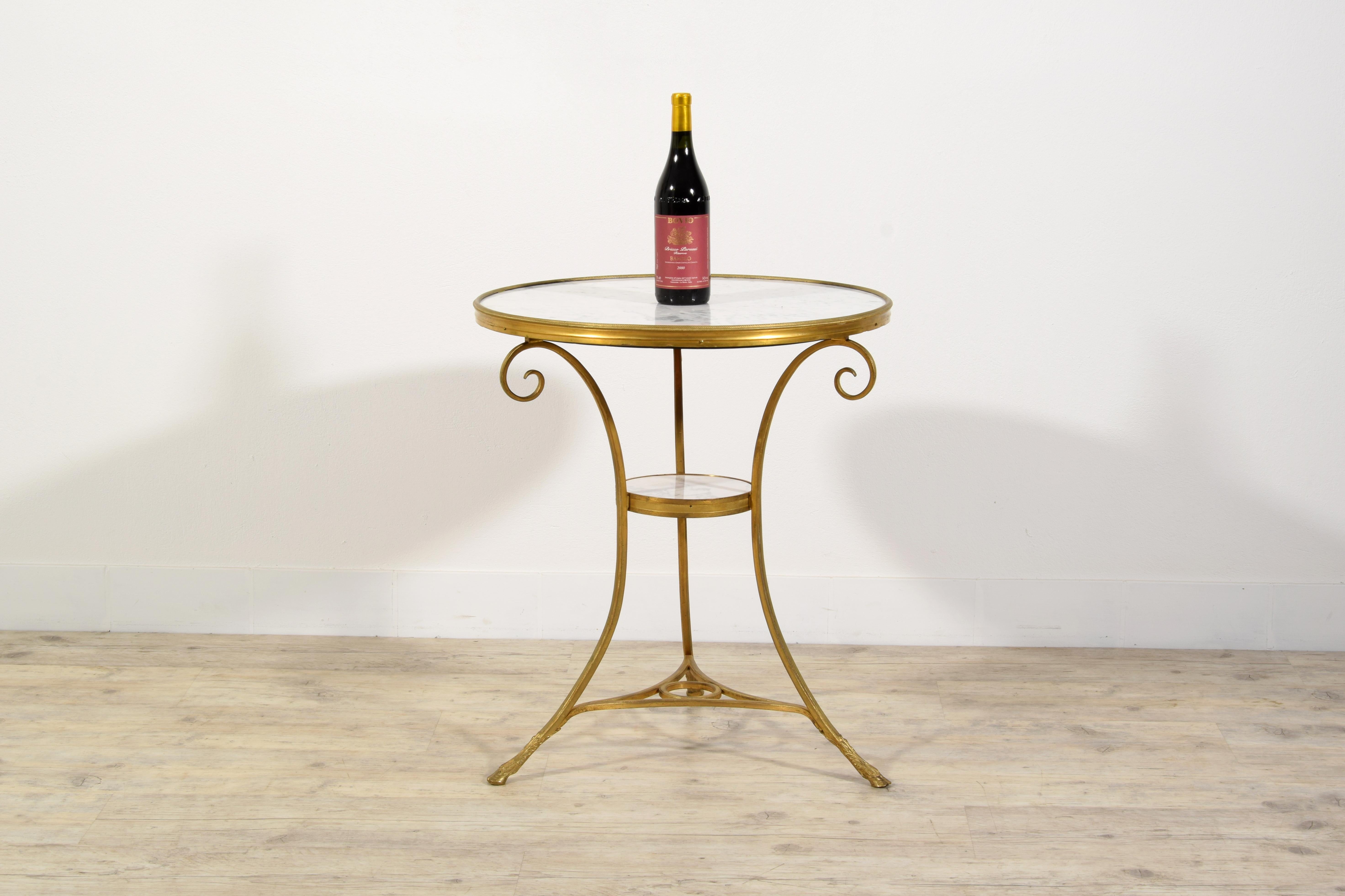 19th Century, Louis XVI Style French Gilt Bronze Tripod Coffee Table or Guéridon For Sale 4