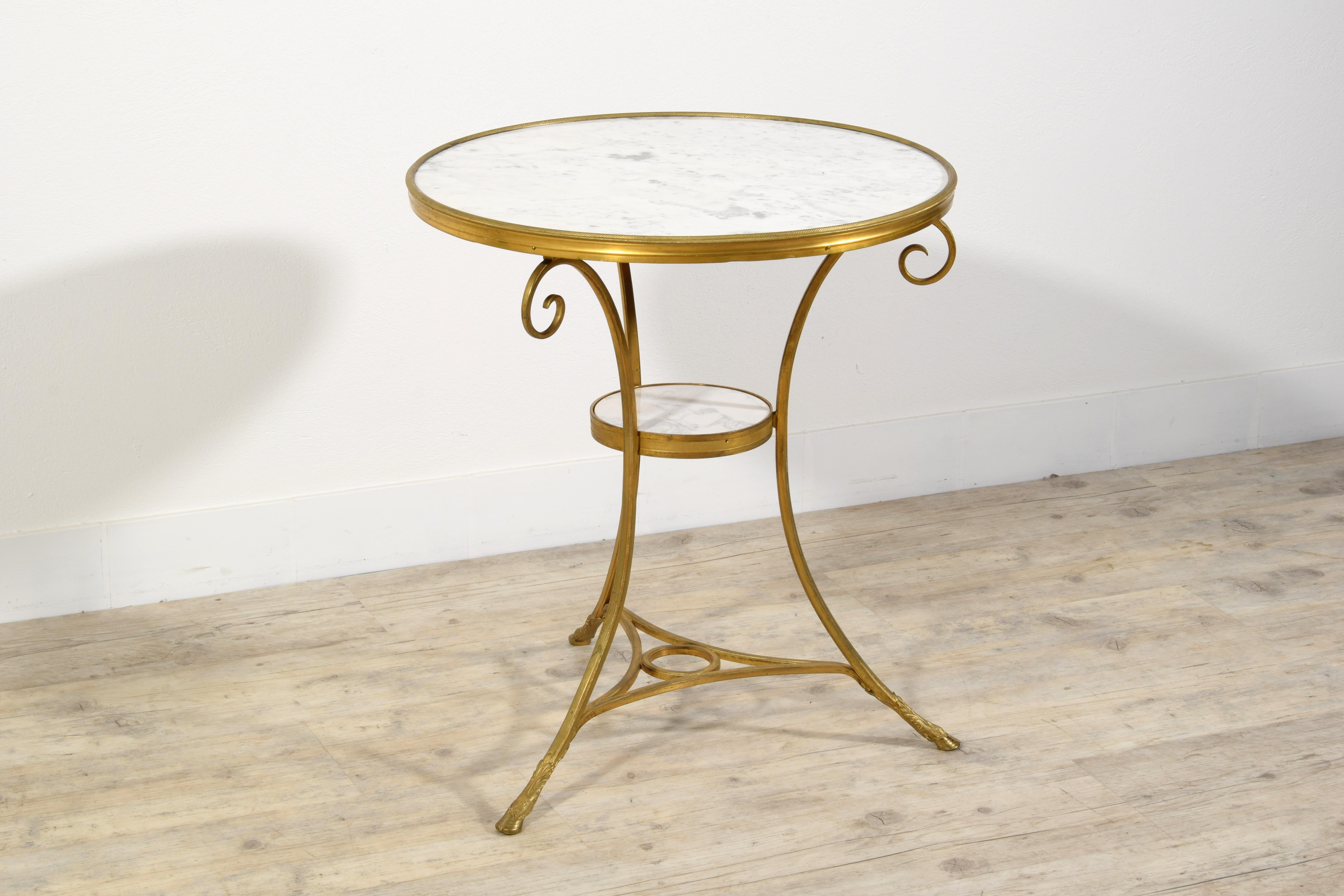 19th Century, Louis XVI Style French Gilt Bronze Tripod Coffee Table or Guéridon For Sale 5