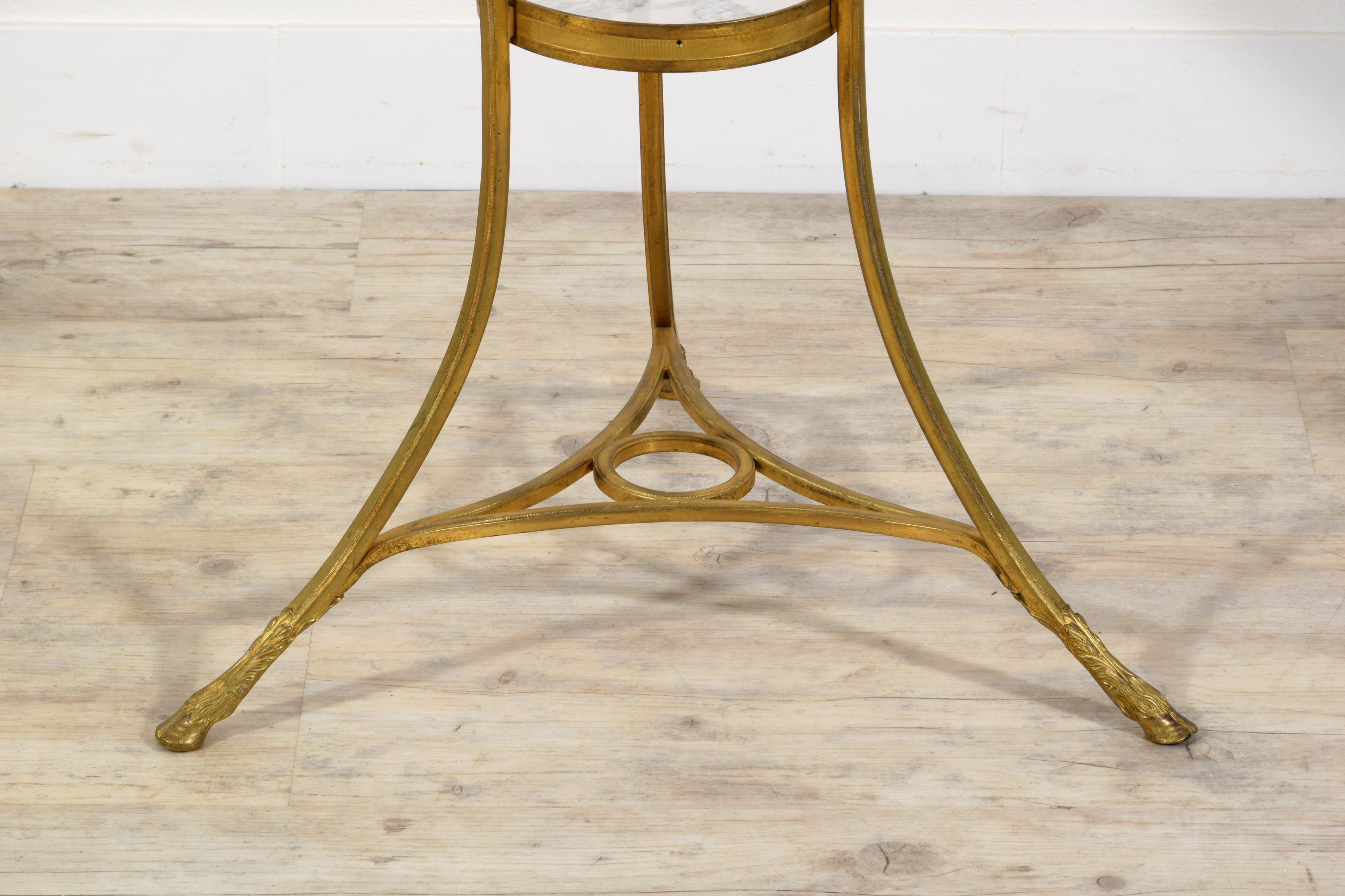 19th Century, Louis XVI Style French Gilt Bronze Tripod Coffee Table or Guéridon For Sale 6