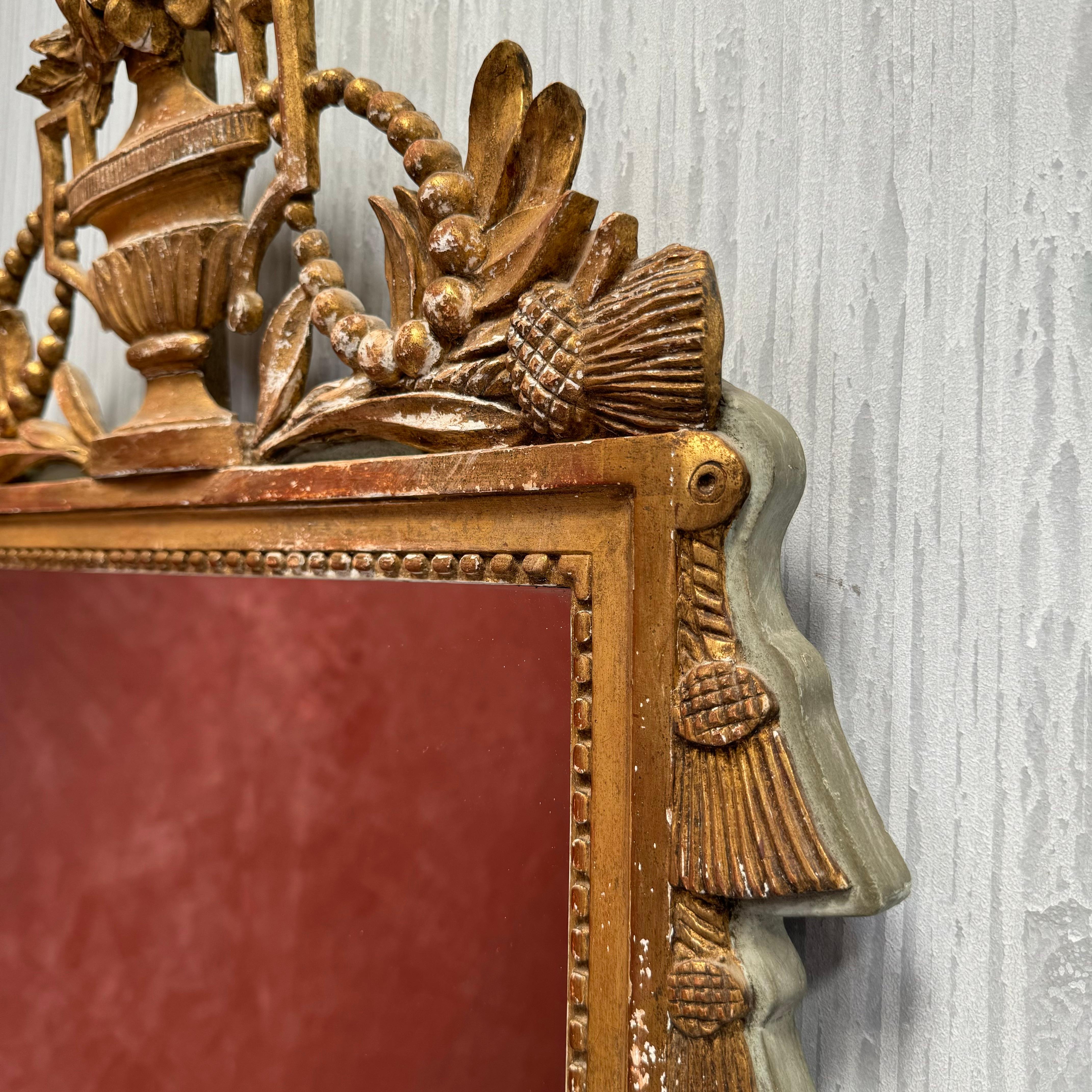 19th Century Louis XVI Style French Giltwood Bridal Mirror In Good Condition In Haywards Heath, GB