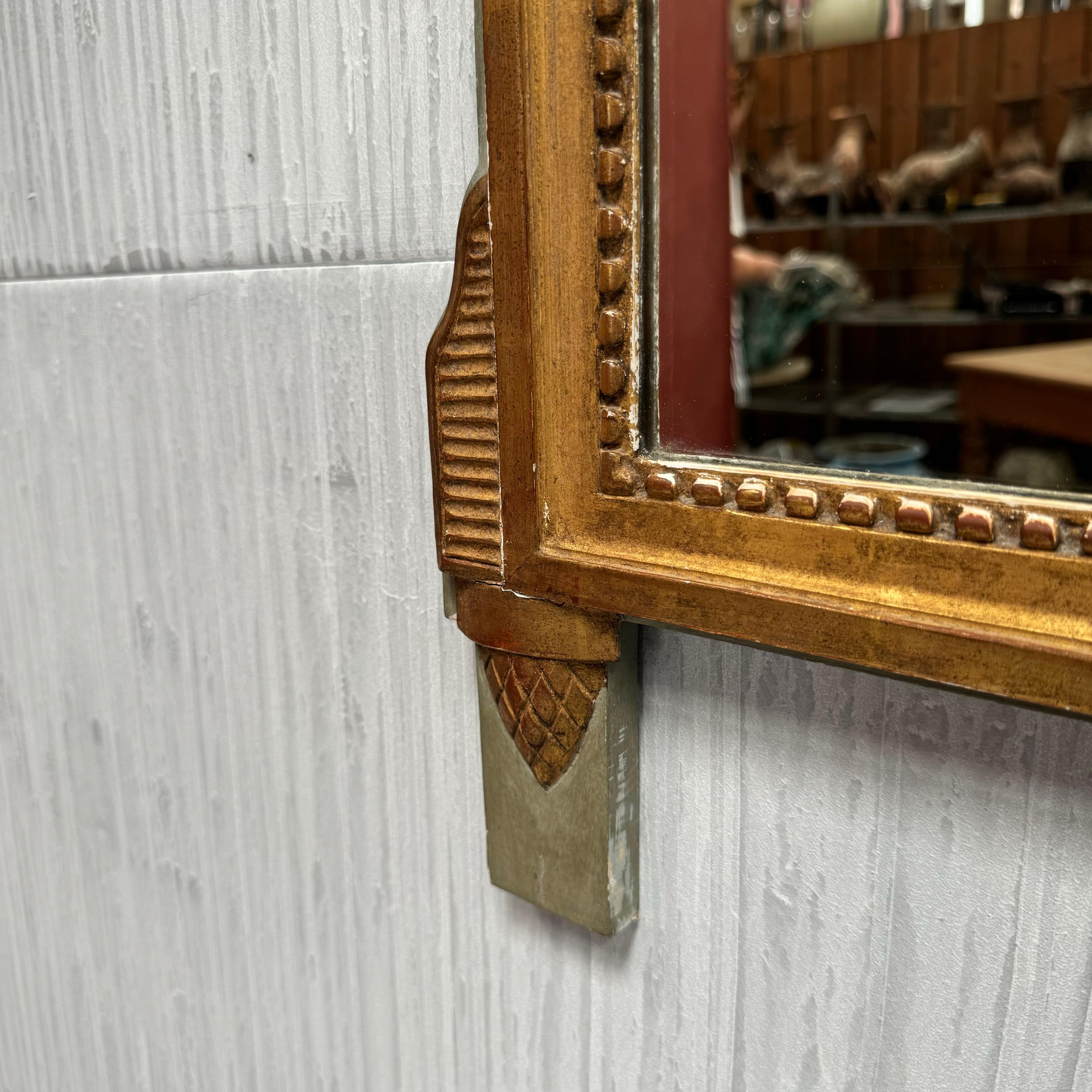 19th Century Louis XVI Style French Giltwood Bridal Mirror 1