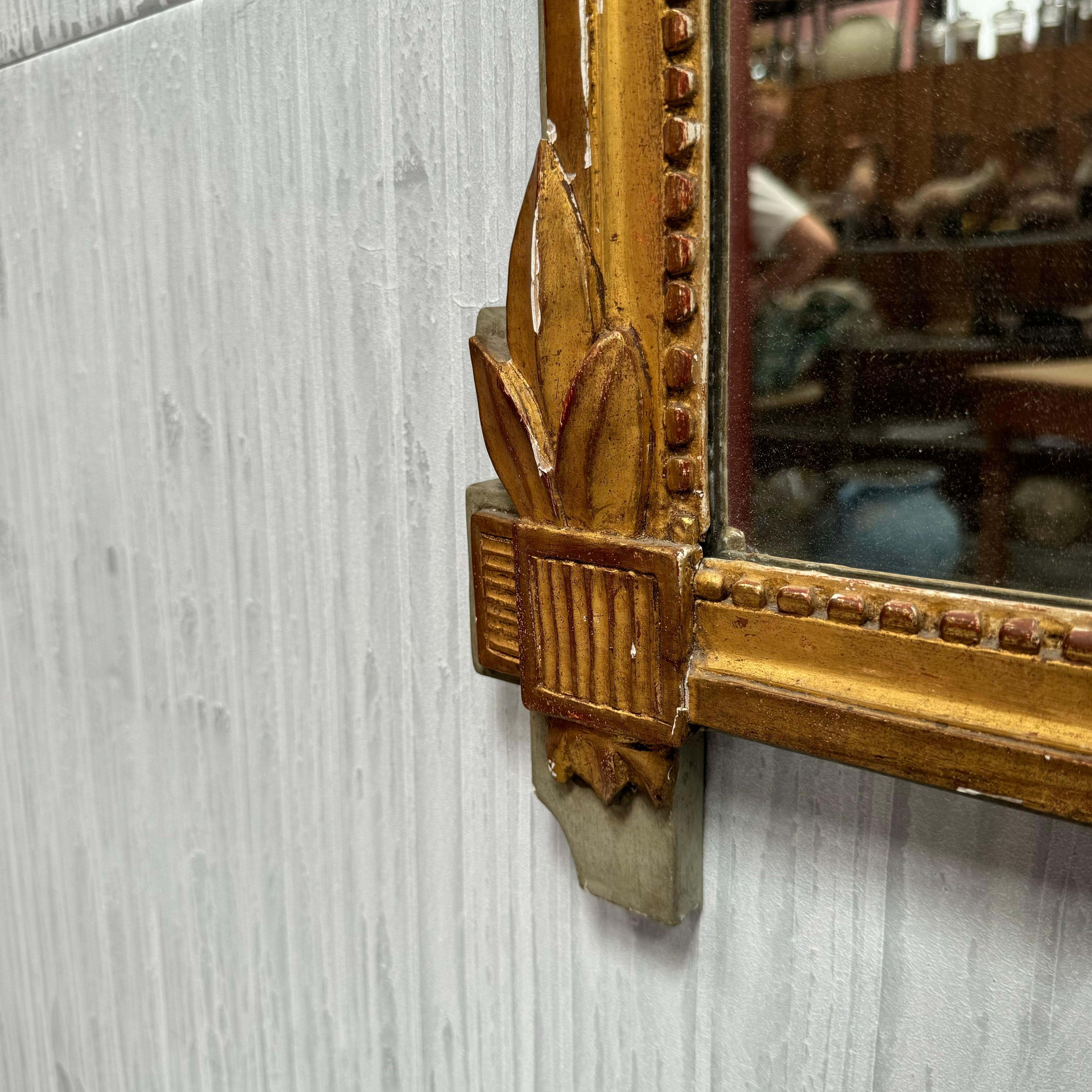 Miroir de mariage en bois doré français de style Louis XVI du 19e siècle Bon état - En vente à Haywards Heath, GB