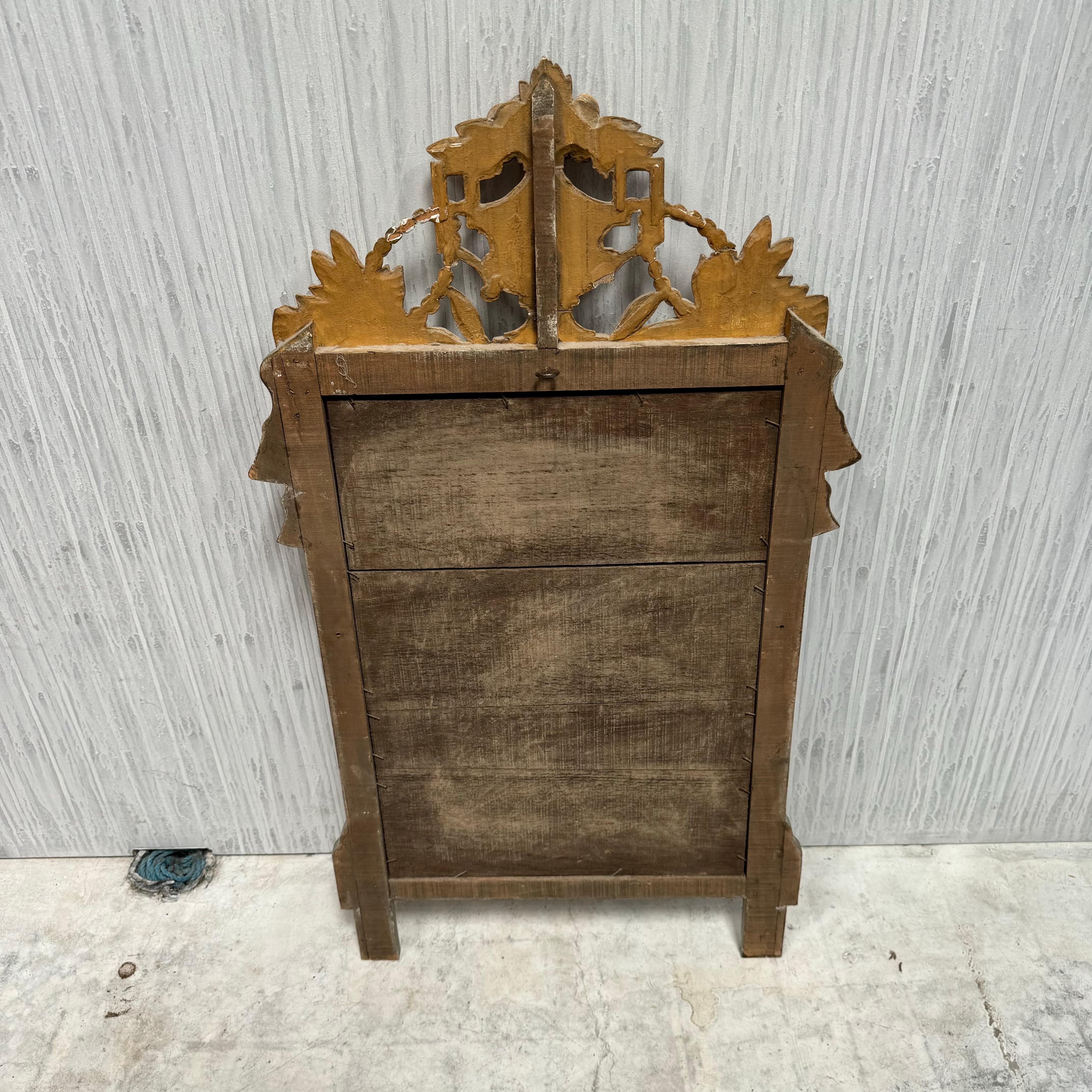 19th Century Louis XVI Style French Giltwood Bridal Mirror 2