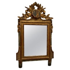 19th Century Louis XVI Style French Giltwood Bridal Mirror