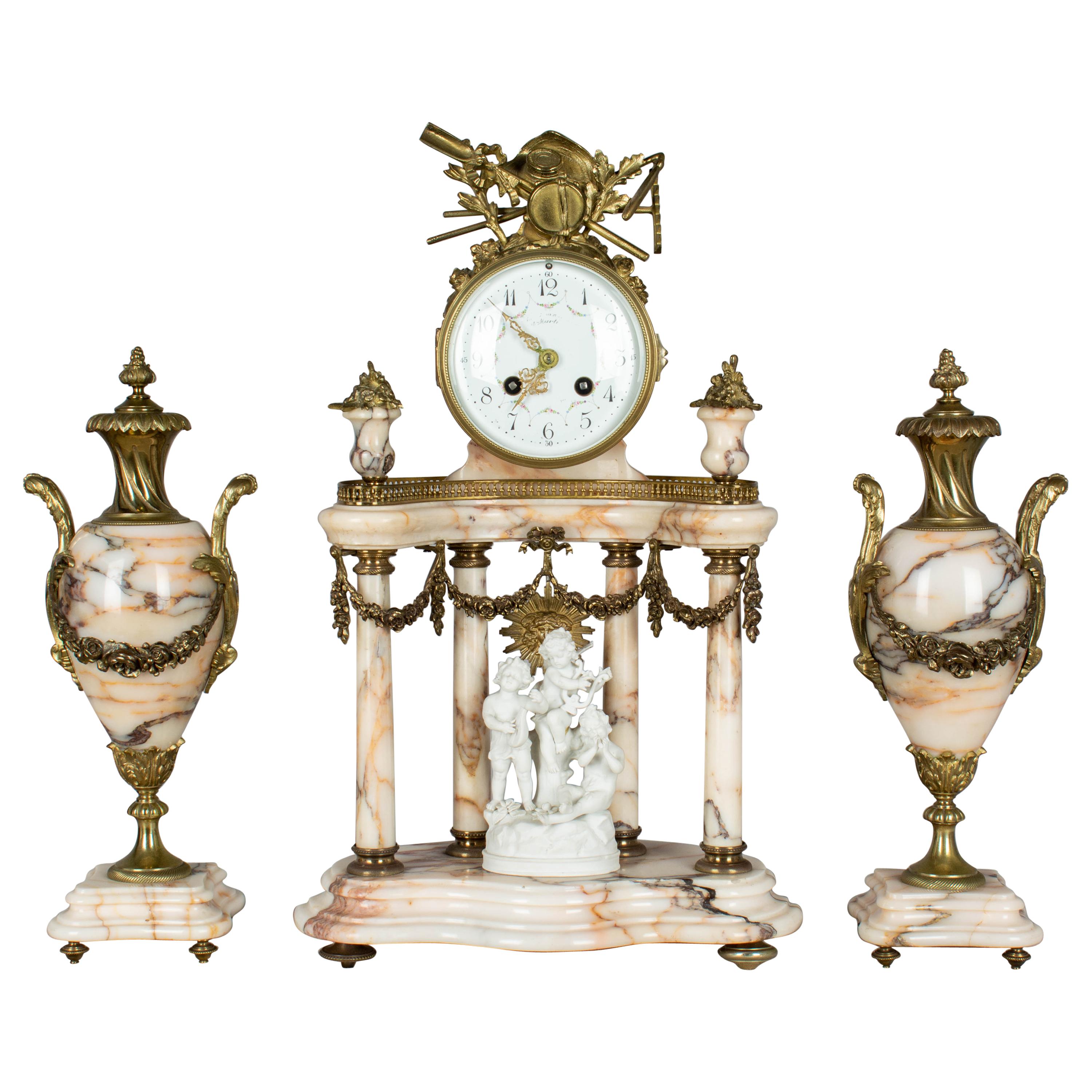 Marble Mantel Clocks 350 For Sale at 1stDibs