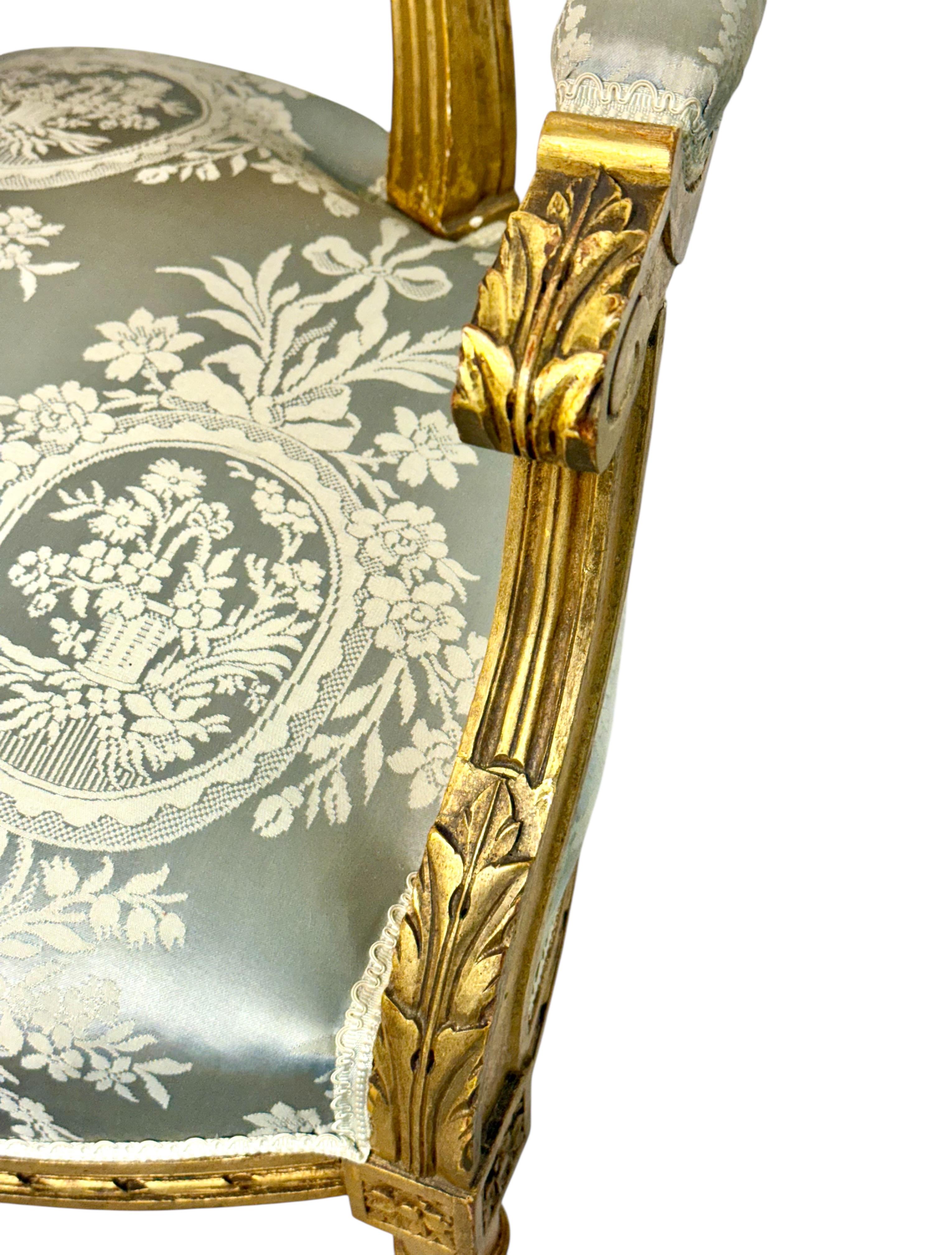 Louis XVI Style French Carved and Gilded Sofa, 19th Century For Sale 10