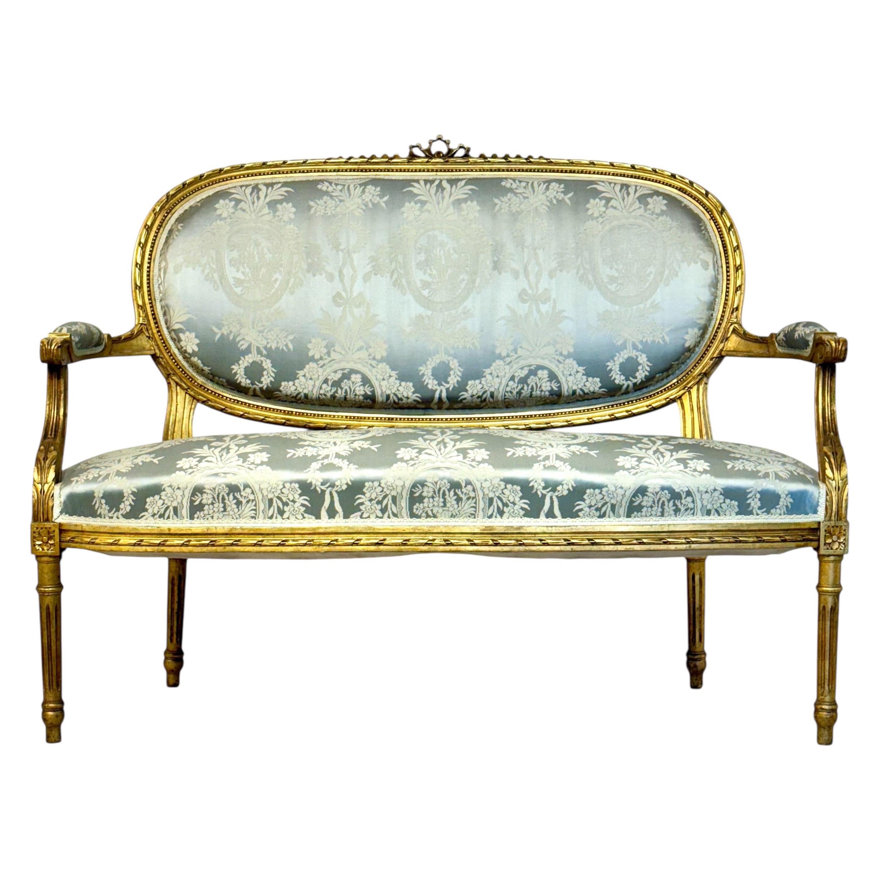 Canapé français du XIXe siècle de style Louis XVI