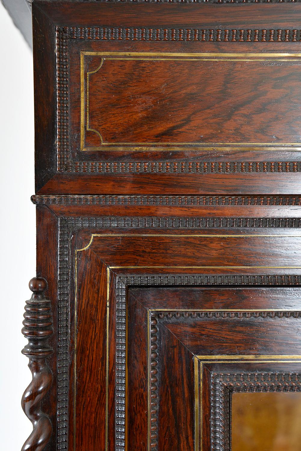 19th Century Louis XVI Style French Vitrine Display Cabinet Bookcase Rosewood For Sale 6