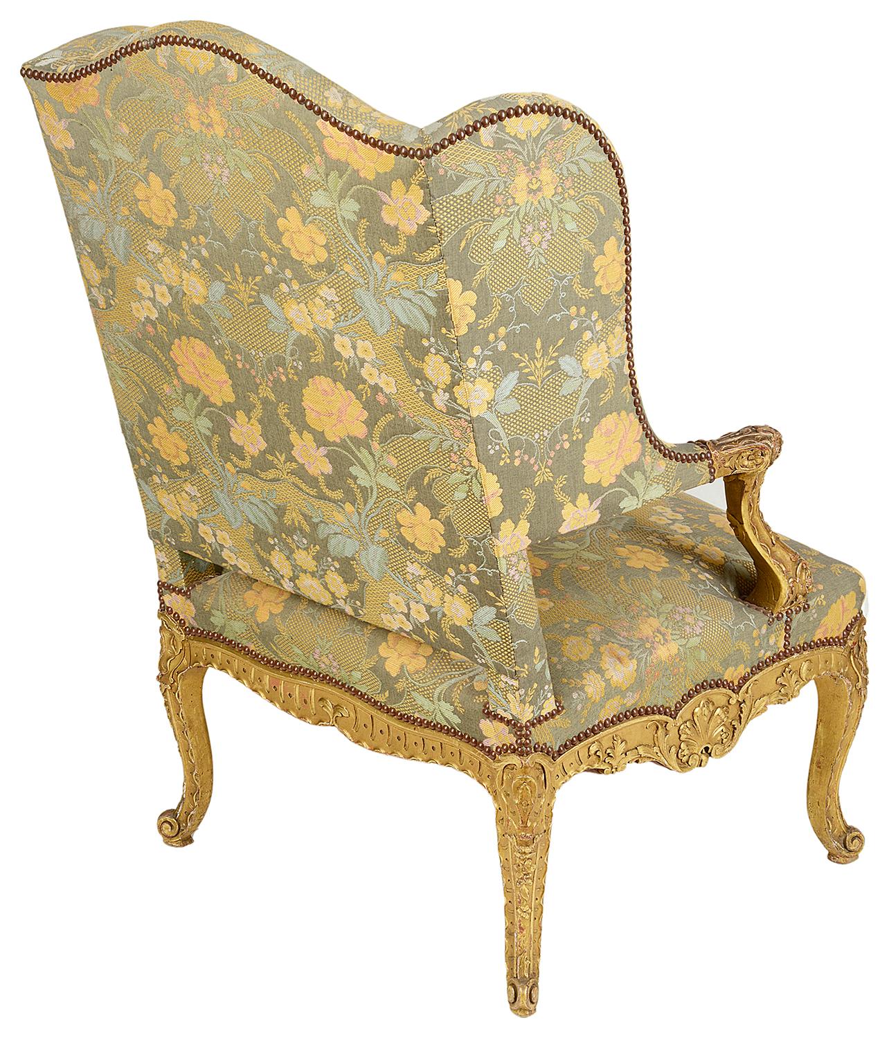 French 19th Century, Louis XVI Style Gilded Salon Chair