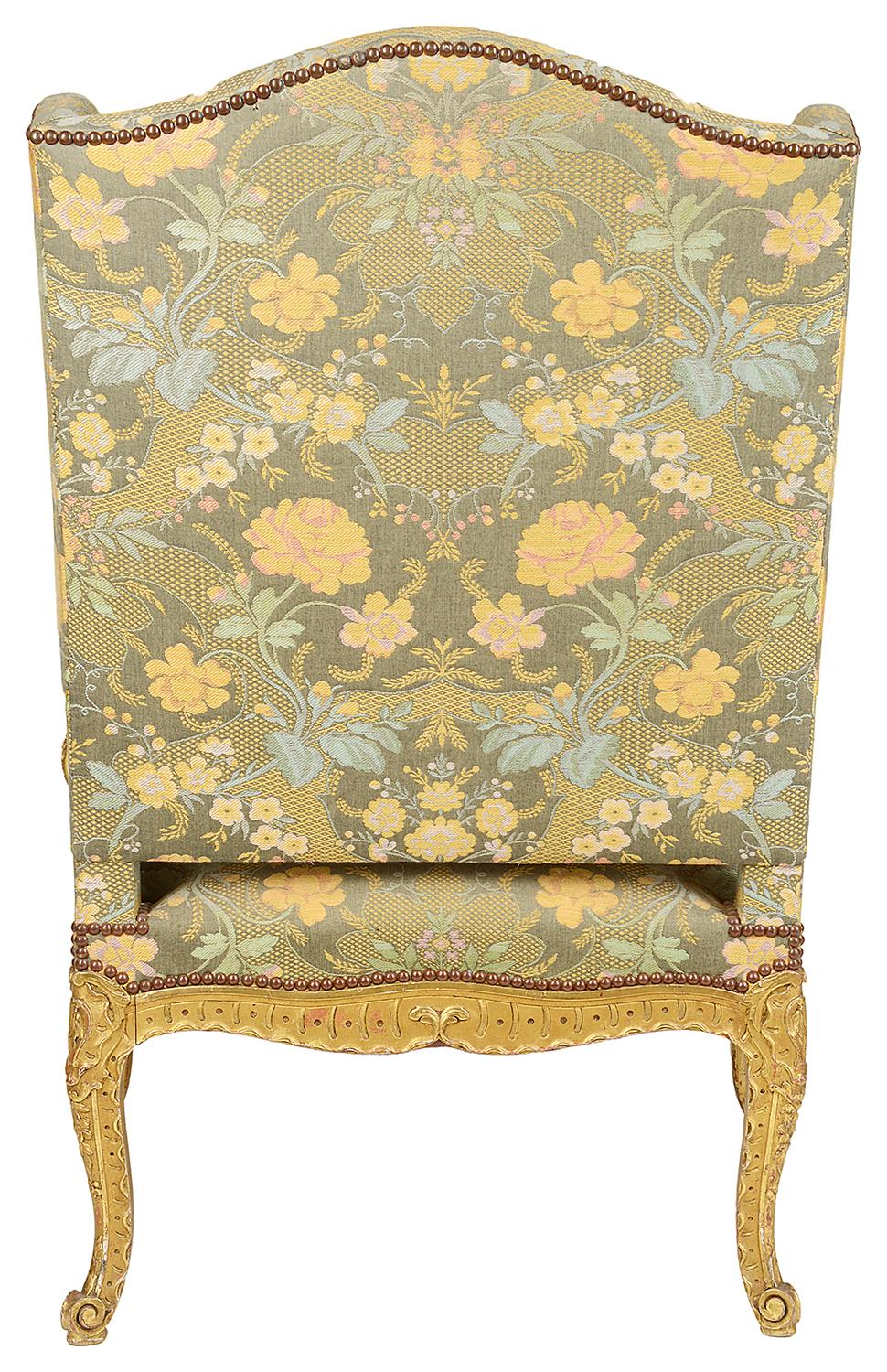 Carved 19th Century, Louis XVI Style Gilded Salon Chair