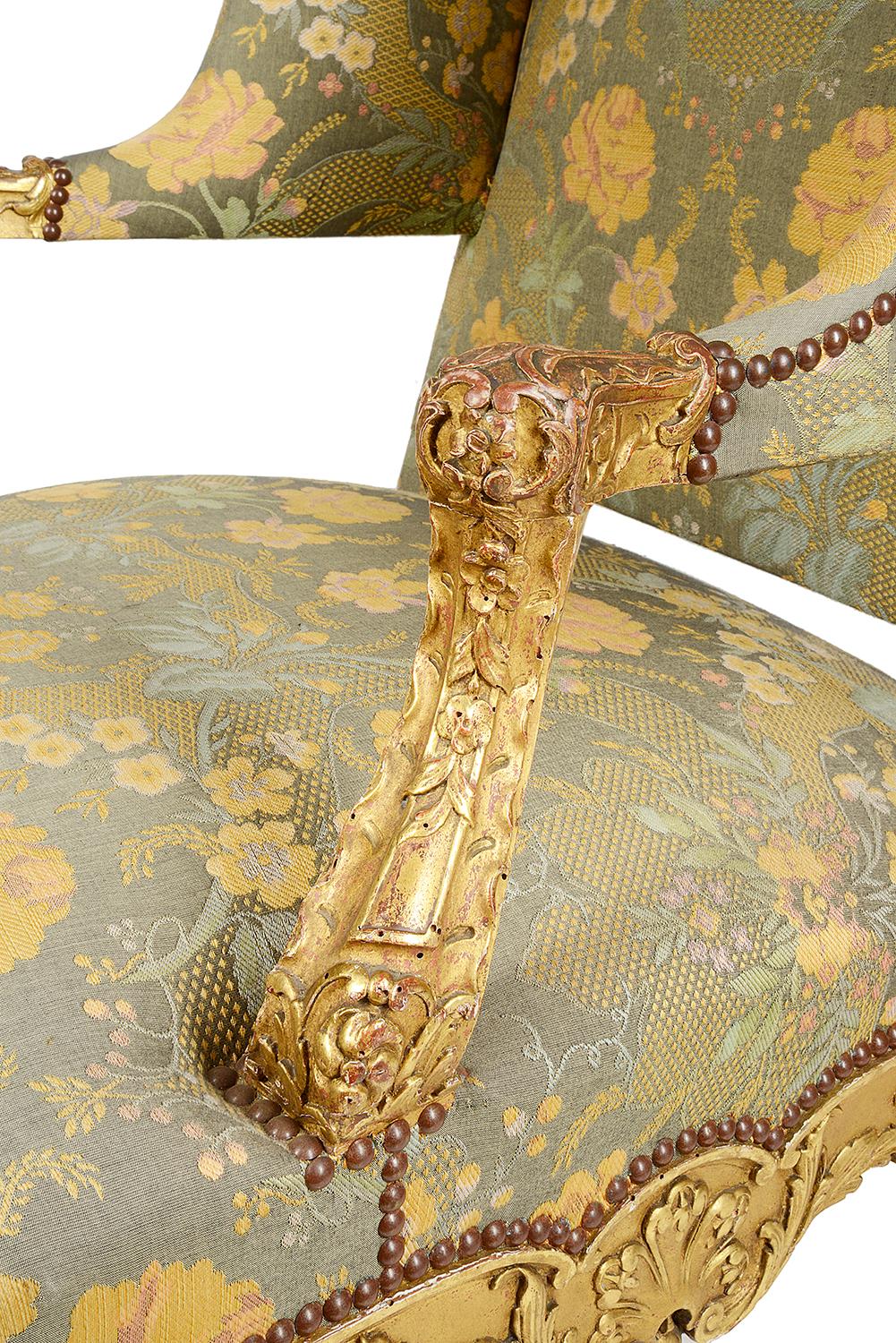 19th Century, Louis XVI Style Gilded Salon Chair In Excellent Condition In Brighton, Sussex