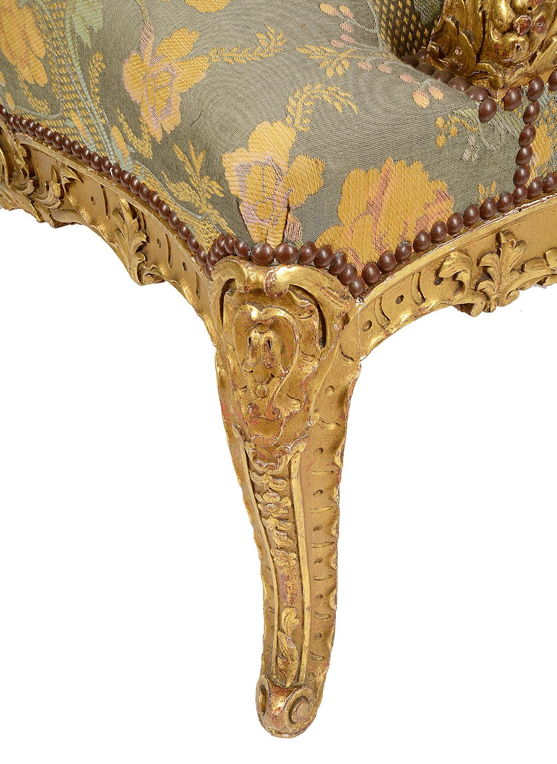 Giltwood 19th Century, Louis XVI Style Gilded Salon Chair
