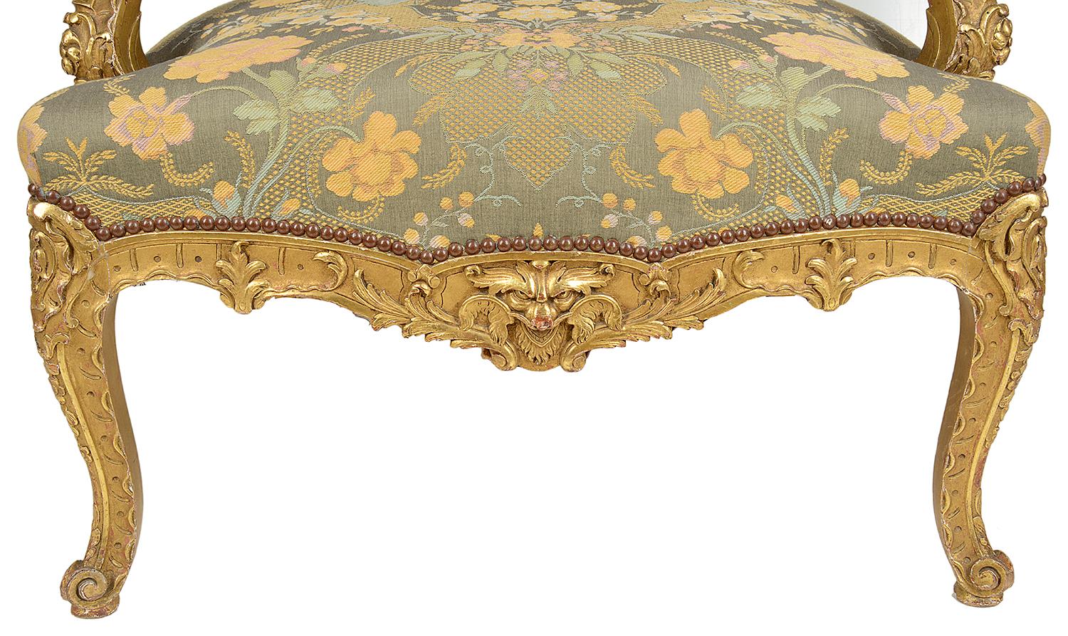19th Century, Louis XVI Style Gilded Salon Chair 1