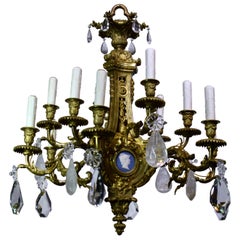 19th Century Louis XVI Style Gilt Bronze, Crystal and Rock Crystal Chandelier