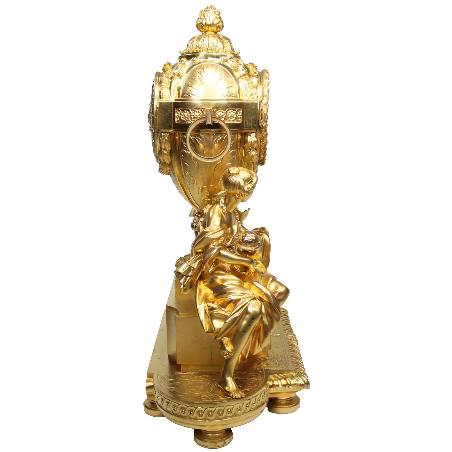 Kaminuhr aus vergoldeter Bronze im Louis-XVI.-Stil von Henri Picard & Fedinand Barbedienne im Angebot 10