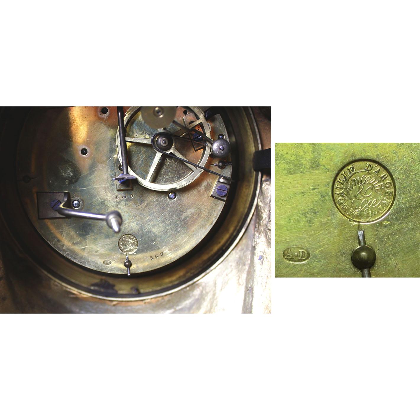 Louis XVI Style Gilt-Bronze Mantel Clock by Henri Picard & Fedinand Barbedienne For Sale 12